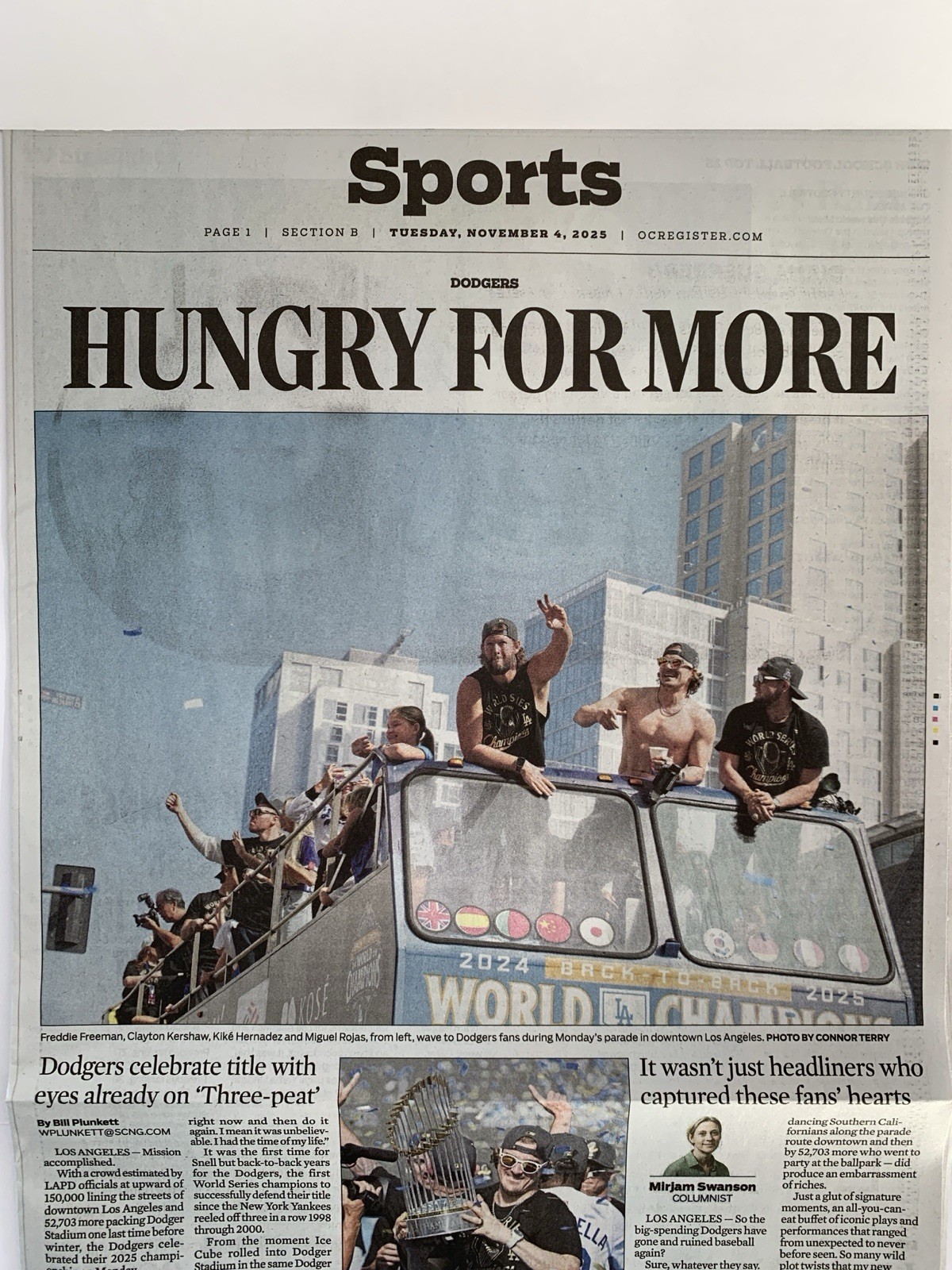Los Angeles Dodgers World Series Championships & LA Parade ~ OC Register 2025