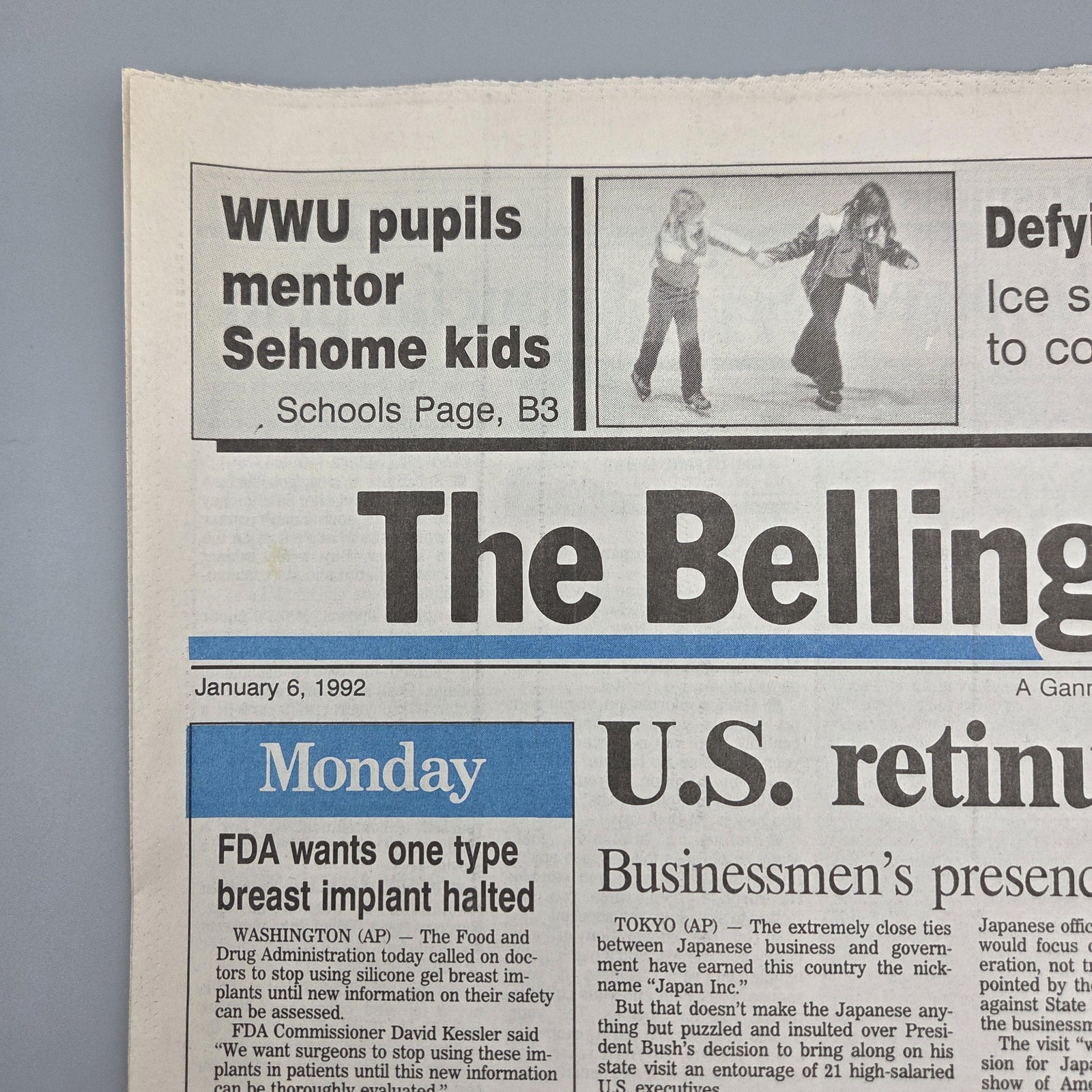 VTG 1992 Bellingham Herald WA Newspaper Jan 6 Alaska Pipeline Spill Front Page