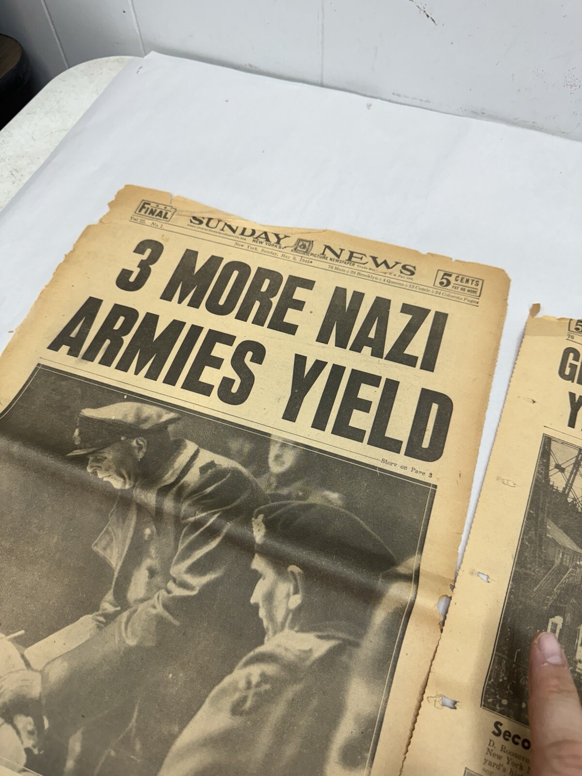 1940s New York Sunday News Front Pages WWII Nazis Giants Dodgers