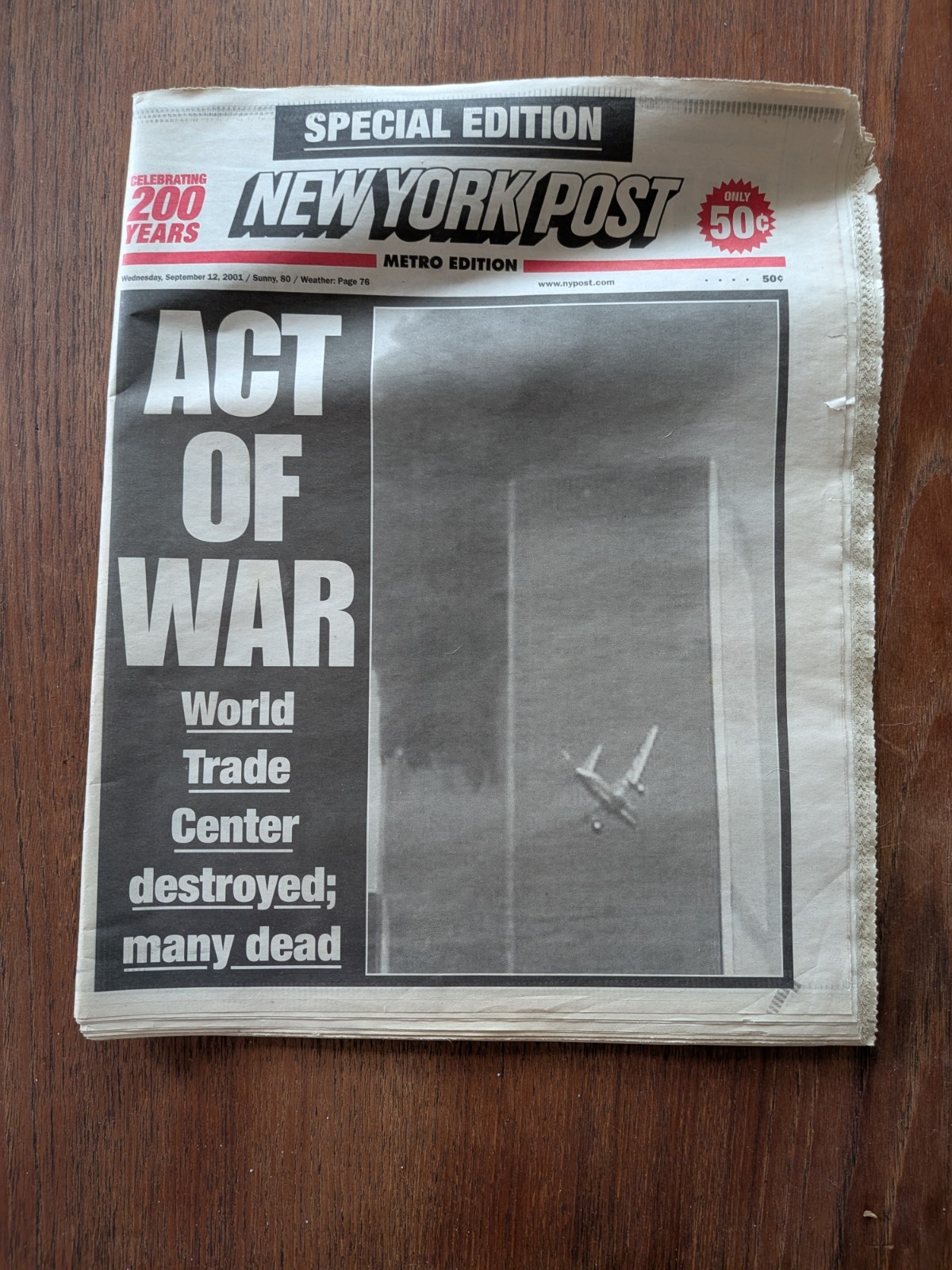 Lot of 4x NYPOST New York Post 9/11 September 12th 13th 16th 17th Editions