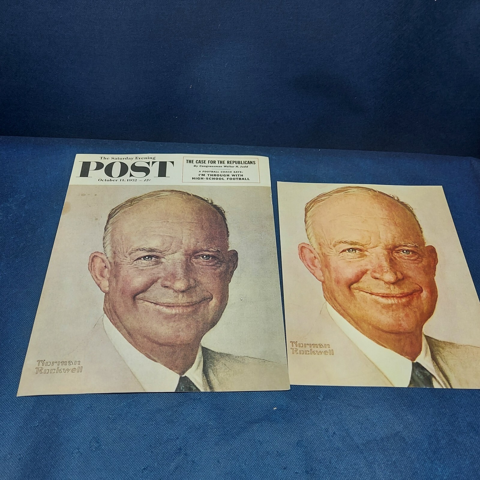 1952 October 11, Saturday Evening Post Front Cover Copy Of Dwight D. Eisenhower