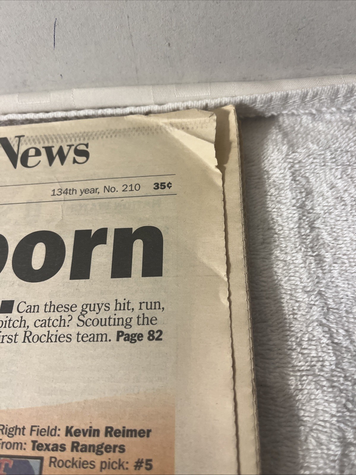 VTG Rocky Mountain News Newspaper Nov 18 , 1992 A Team Is Born Colorado Rockies