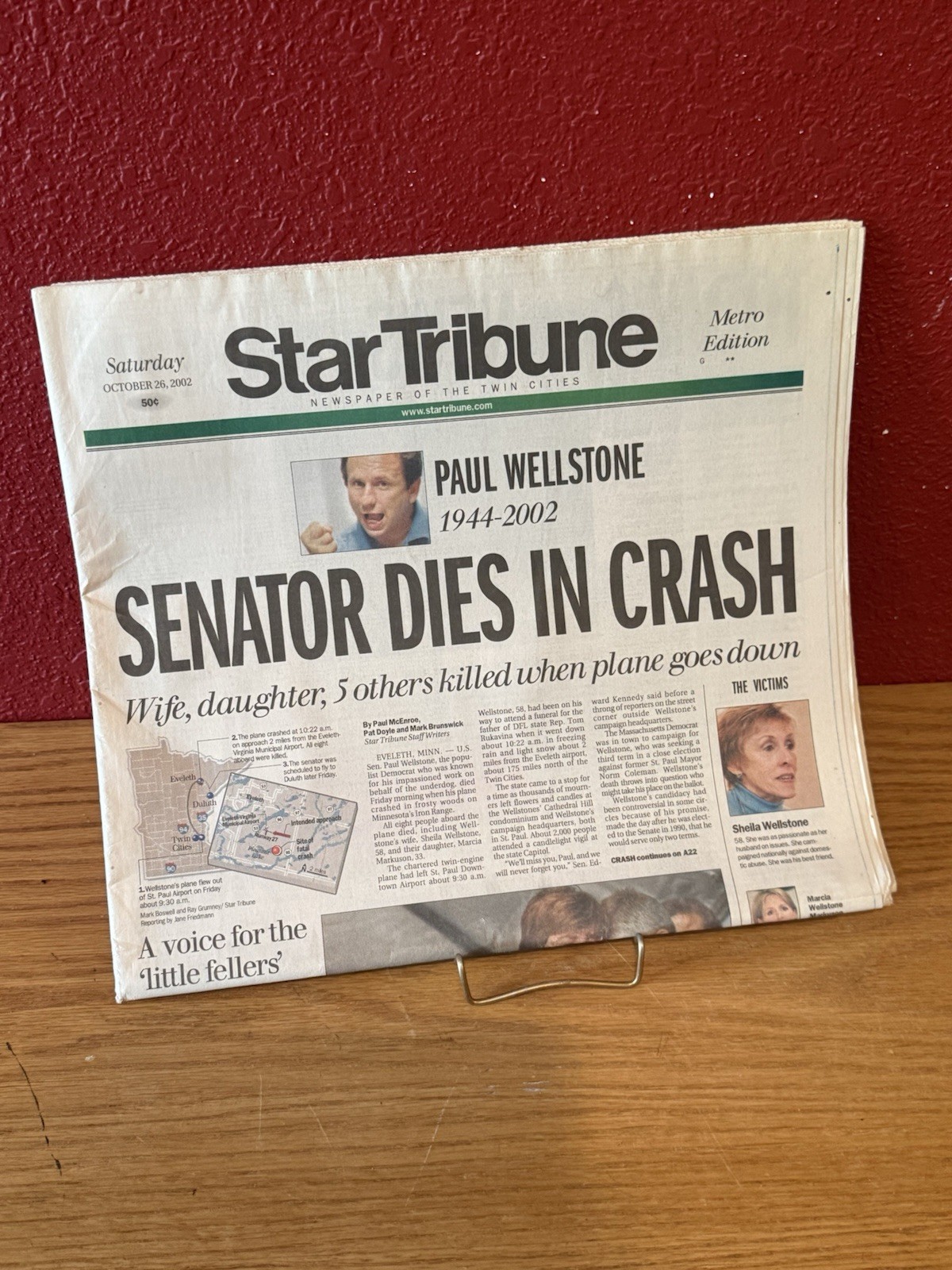 Star Tribune October 26, 2002: U.S. Sen. Paul Wellstone Dies In Plane Crash MN
