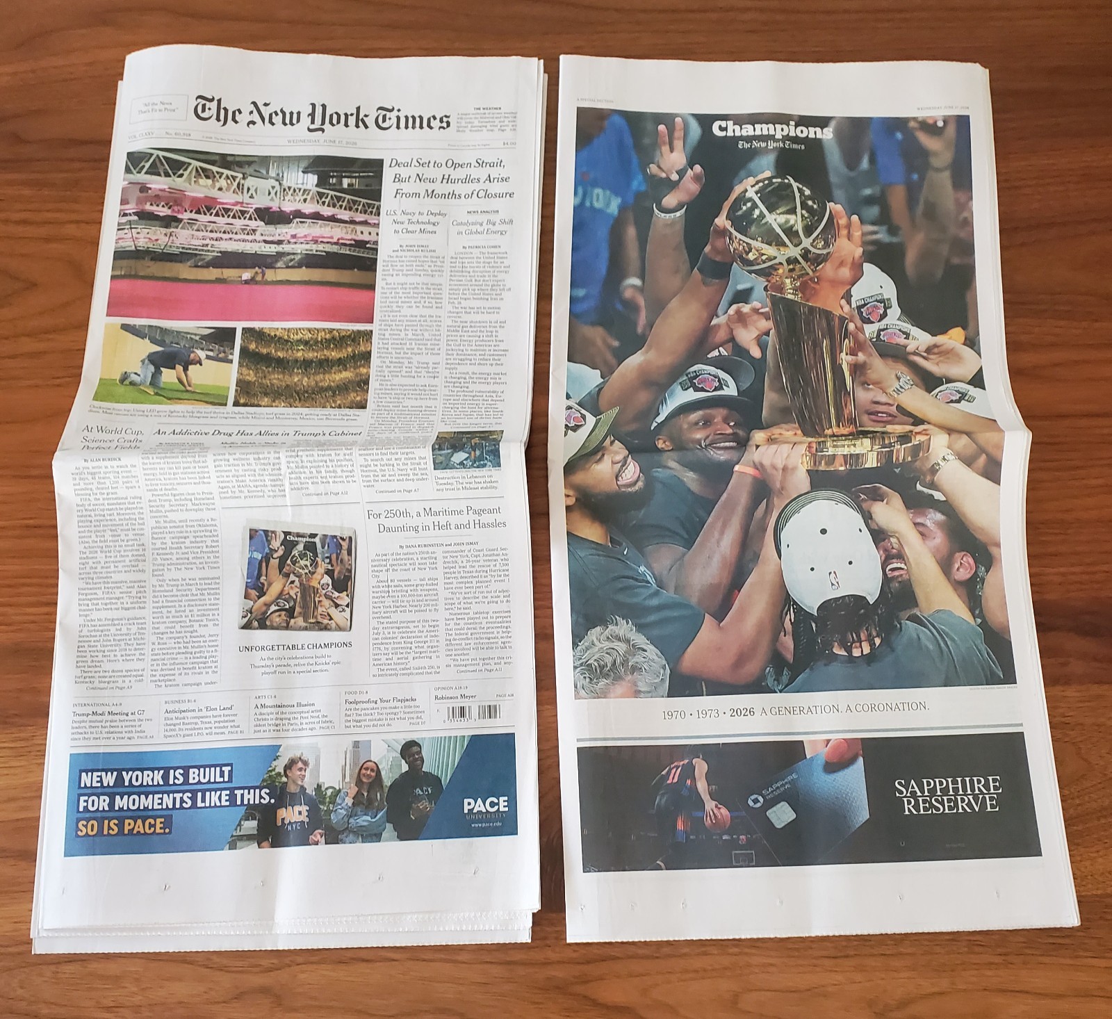 NY Knicks Champs New York Times June 17 2026 Special Section UNREAD