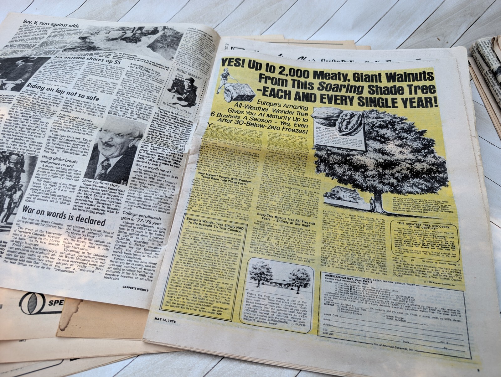 Mystery Set of Vintage Newspapers Capper’s Weekly 1970s Junk Journal 6 days