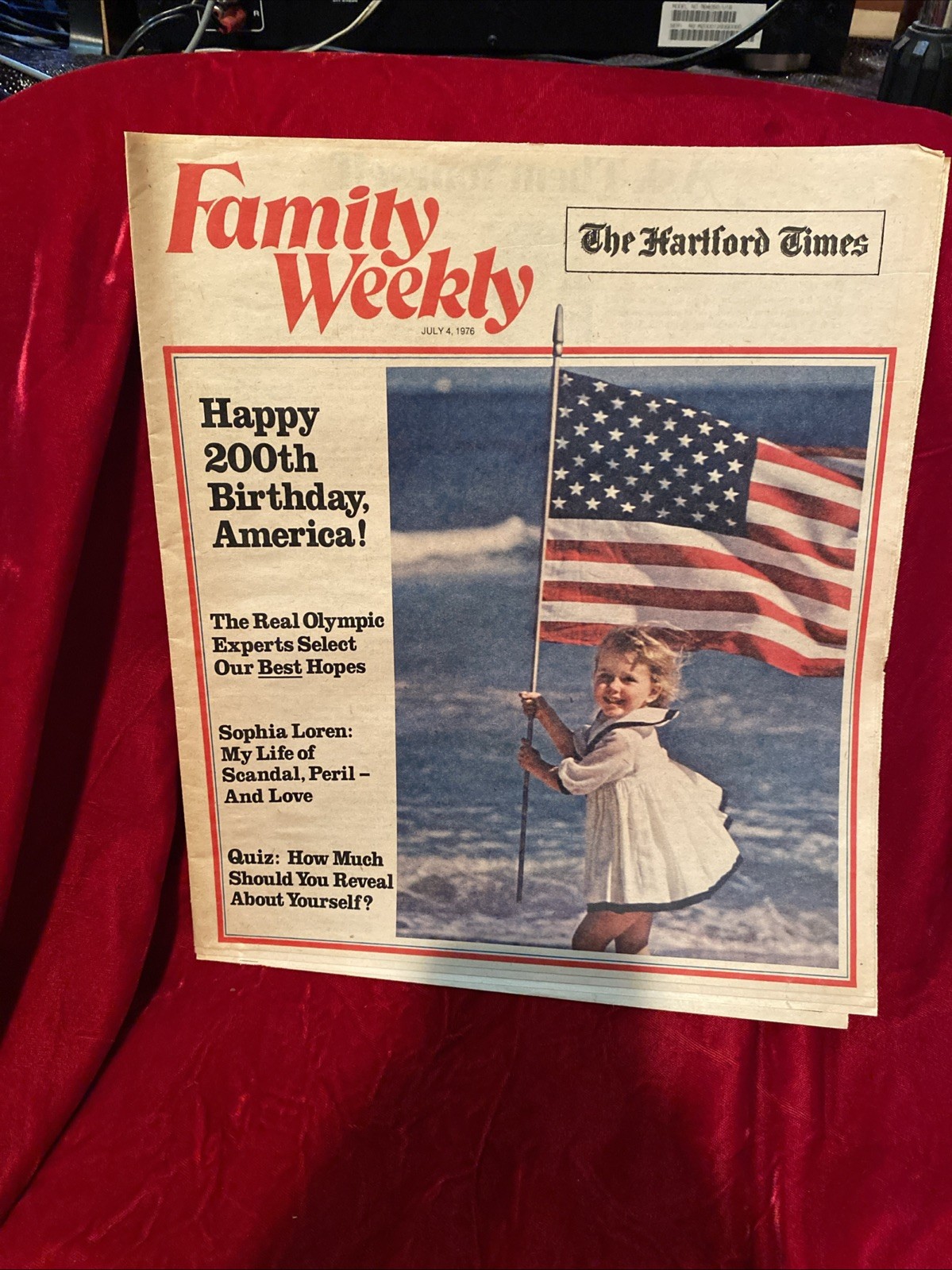 The Hartford Times- July 4, 1976 Happy Birthday America Historic Newspaper-VG
