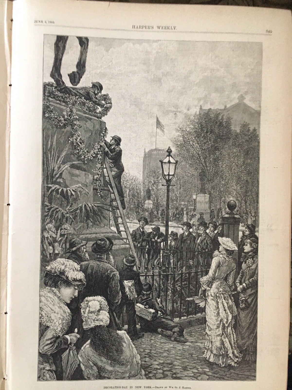 Black America Art-Memorial Decoration Day Nast 1882 Newfoundland Ice Fields