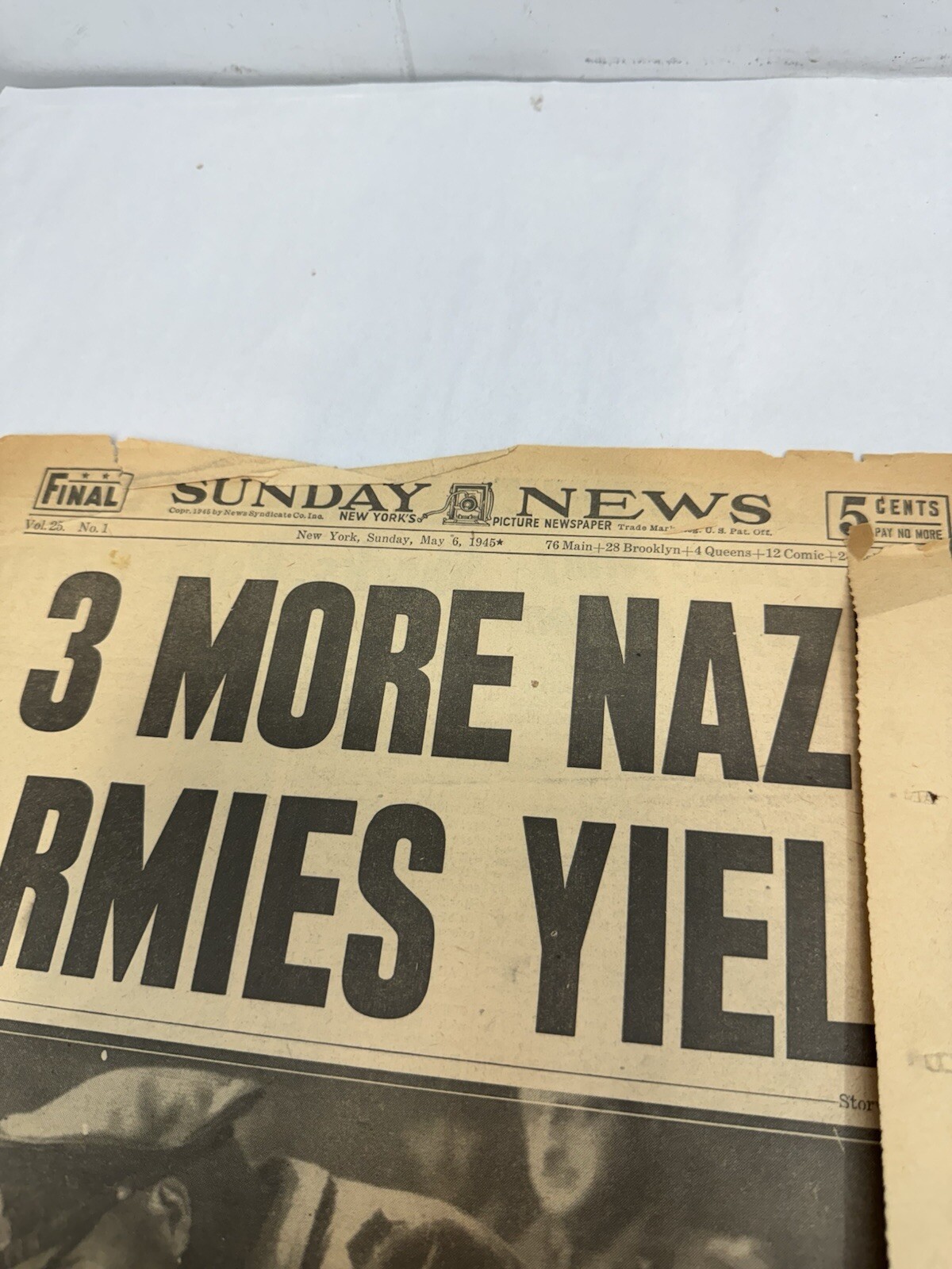1940s New York Sunday News Front Pages WWII Nazis Giants Dodgers