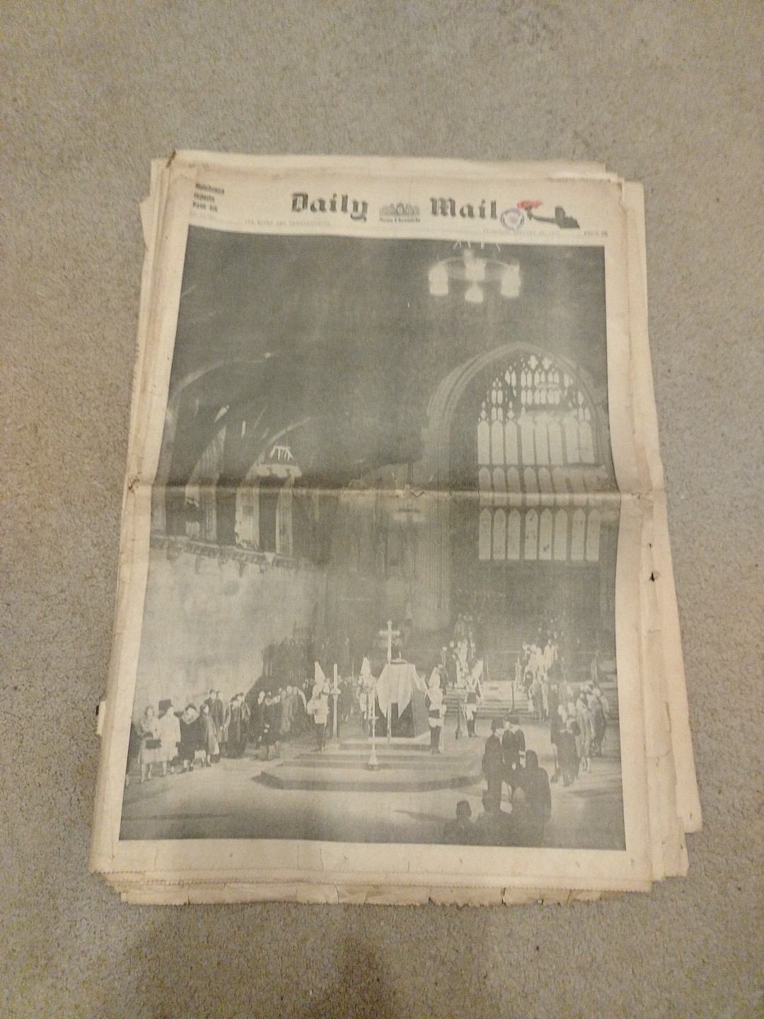 Daily Mail January 28th 1965 Funeral Winston Churchill Death