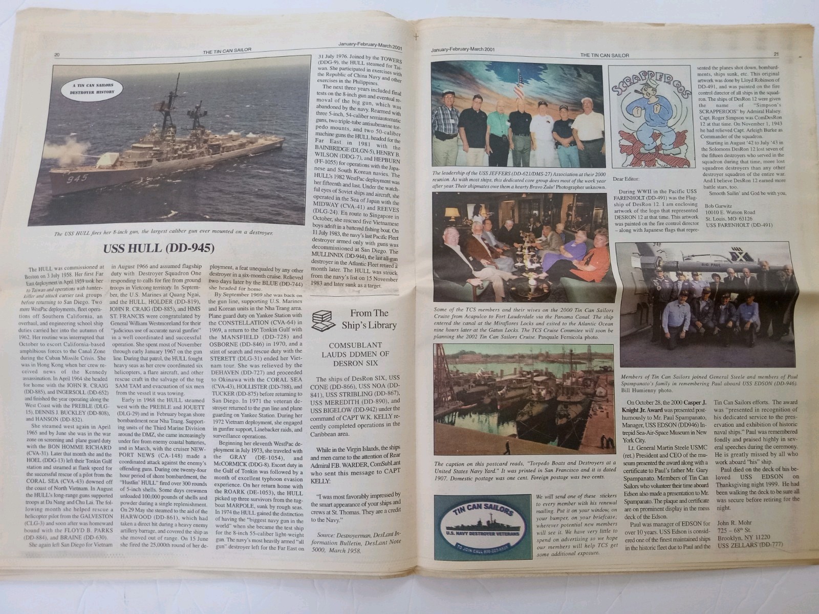 The TIN CAN SAILOR Newspaper 2001 Vol 25 #1 DESTROYER OPERATIONS AGAINST ITALY