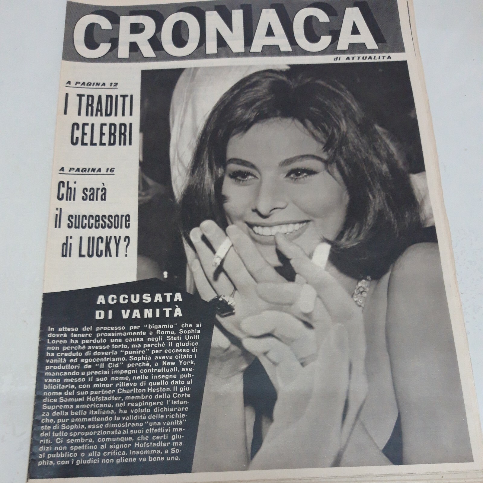 Vintage News Chronicle Magazine No. 5 2/3/1962 SOPHIA LOREN on Cover