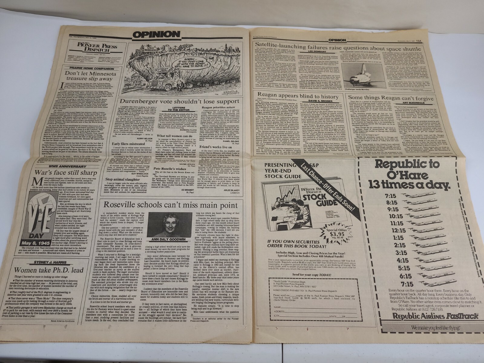 Saint Paul Minnesota Pioneer Press Newspaper Wisconsin Section A Only May 8 1985