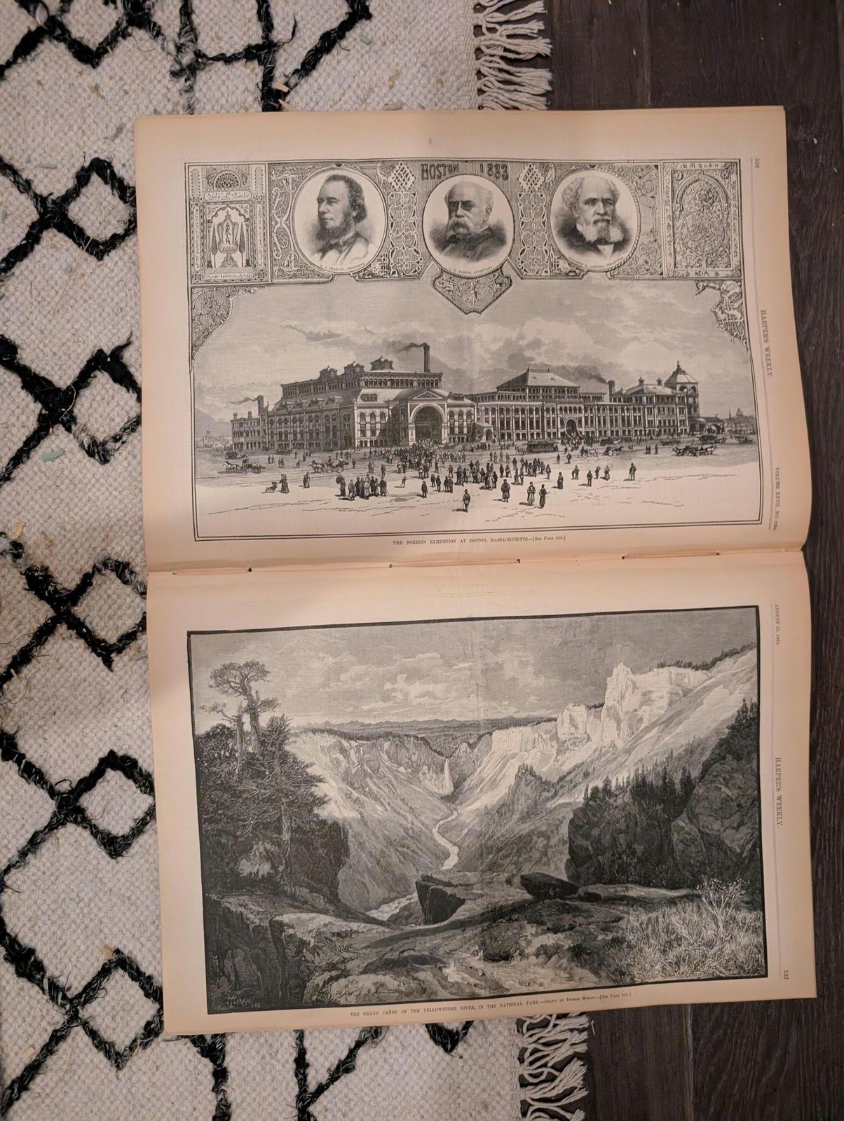 1883 Yellowstone Grand Canyon Harpers Weekly August 25 Adirondacks Chinatown