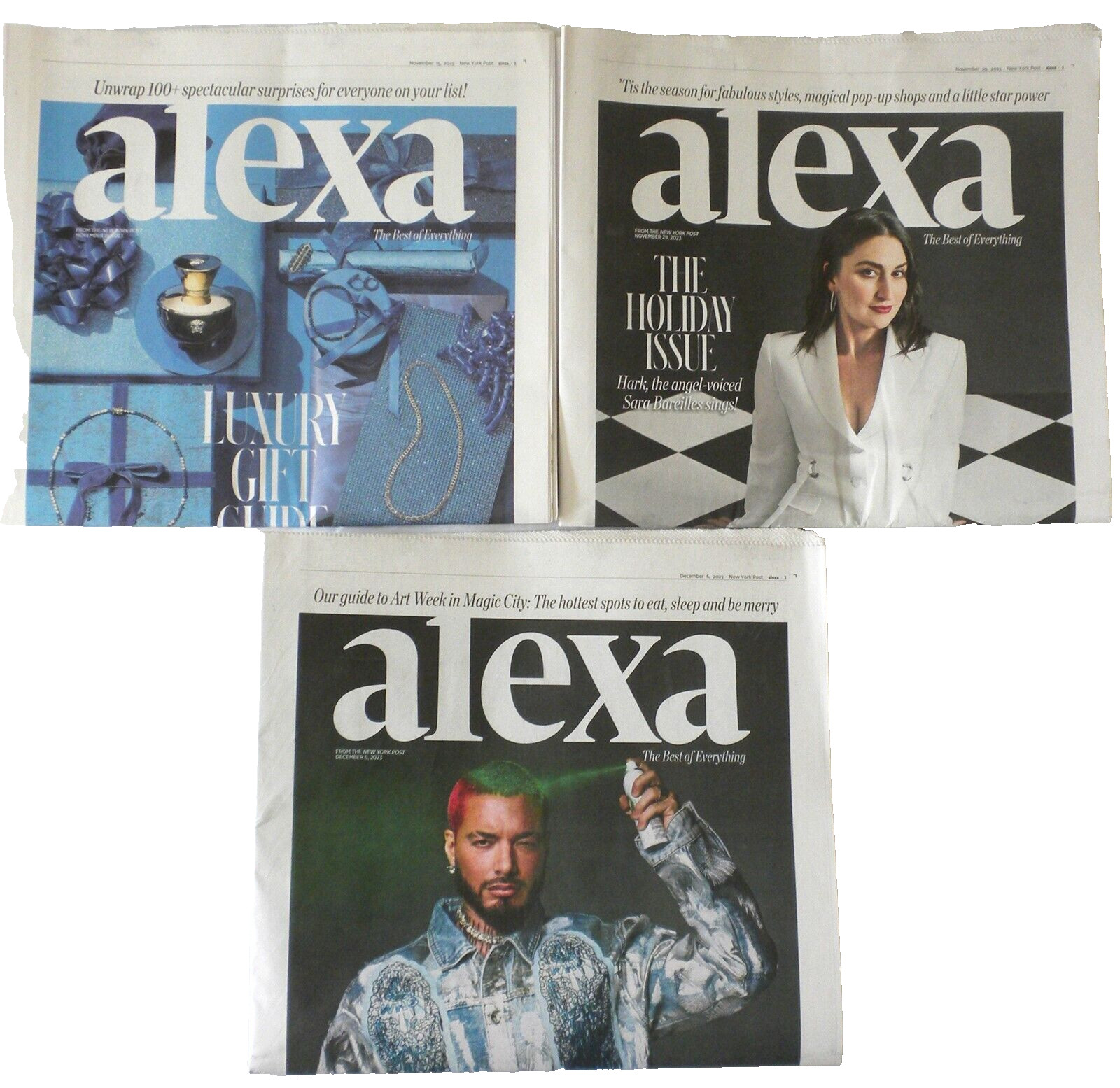LOT NEW YORK POST ALEXA INSERT MAGAZINE LUXURY GIFT GUIDE HOLIDAY ISSUE ART WEEK