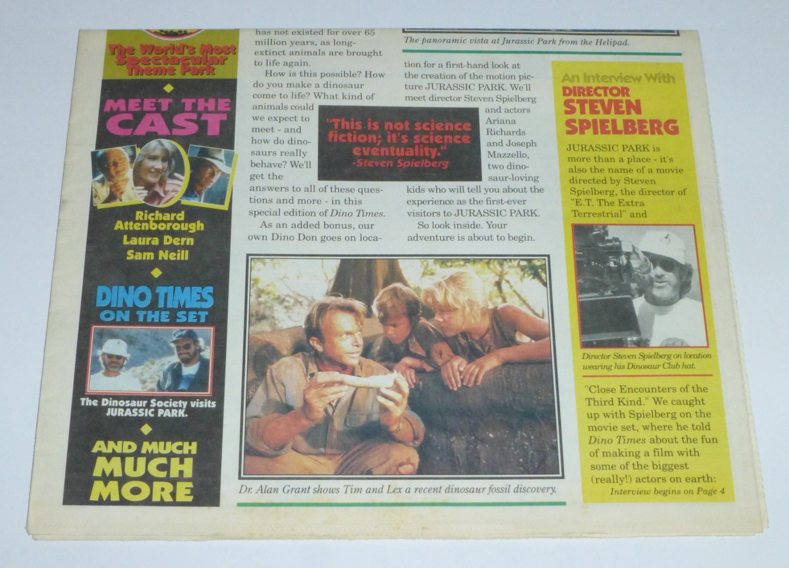 Dino Times: Jurassic Park Special Edition, Promotional Newspaper, Spring 1993