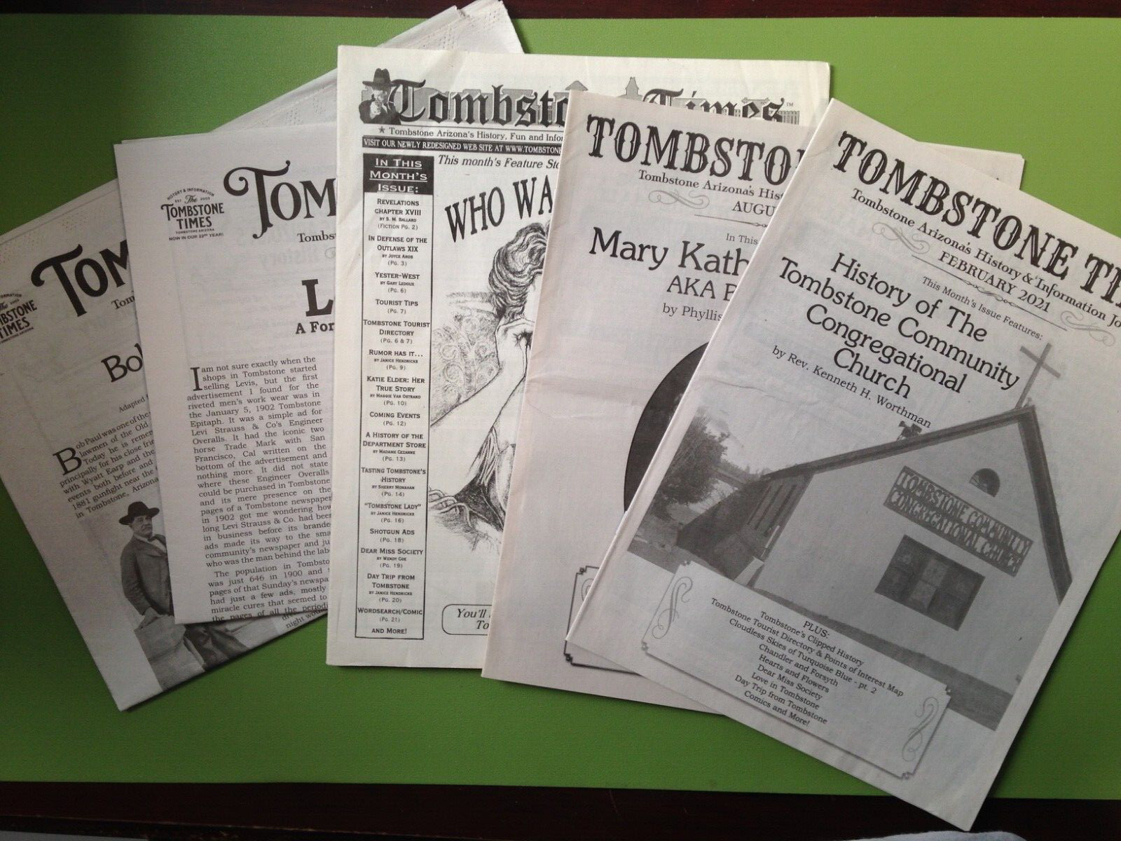 5 Newspaper lot, Tombstone Times, Arizona. Set 7. 2007-2024. Nice!