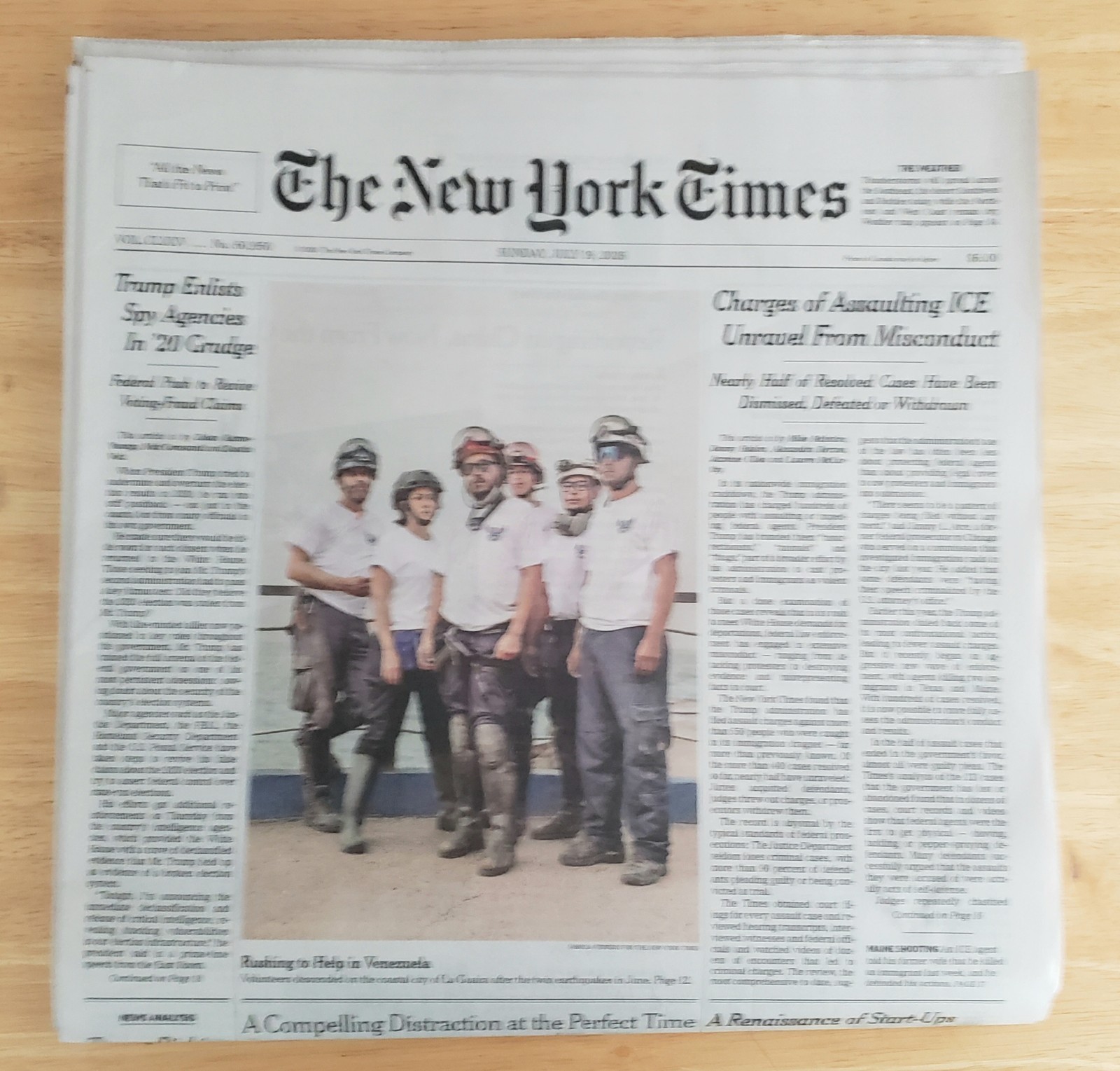 THE NEW YORK TIMES – SUNDAY JULY 19, 2026 (INTEL AGENCIES FIND 2020 VOTER FRAUD)