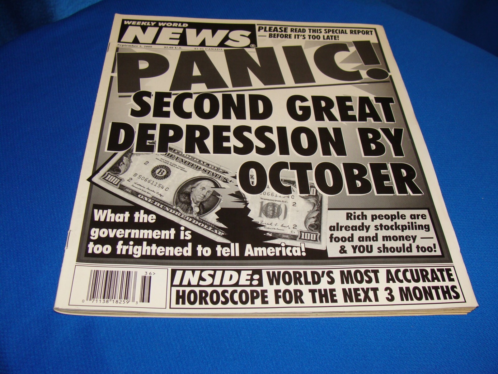 Weekly World News September 5, 2000 Volume 21 Number 50 Used
