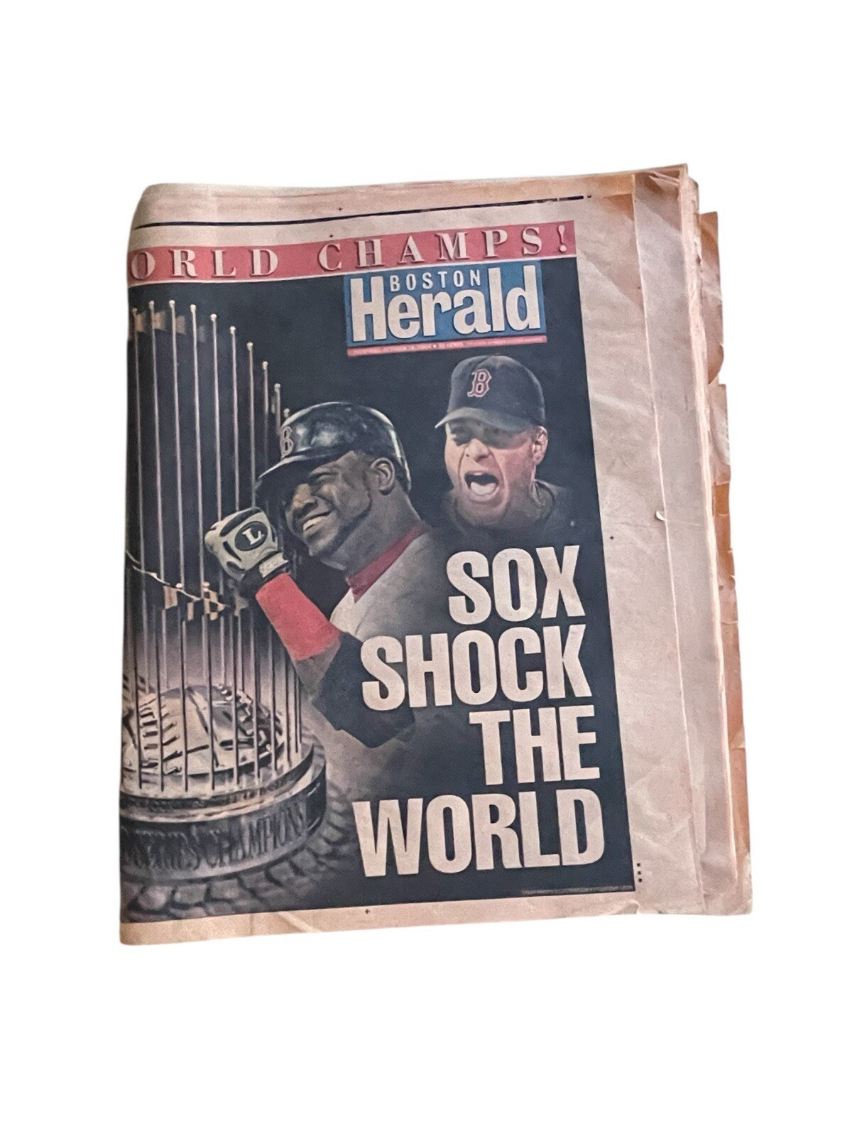 2004 Oct 28th Boston Herald Full Paper Boston Red Sox Shock The World /Bonus HTF