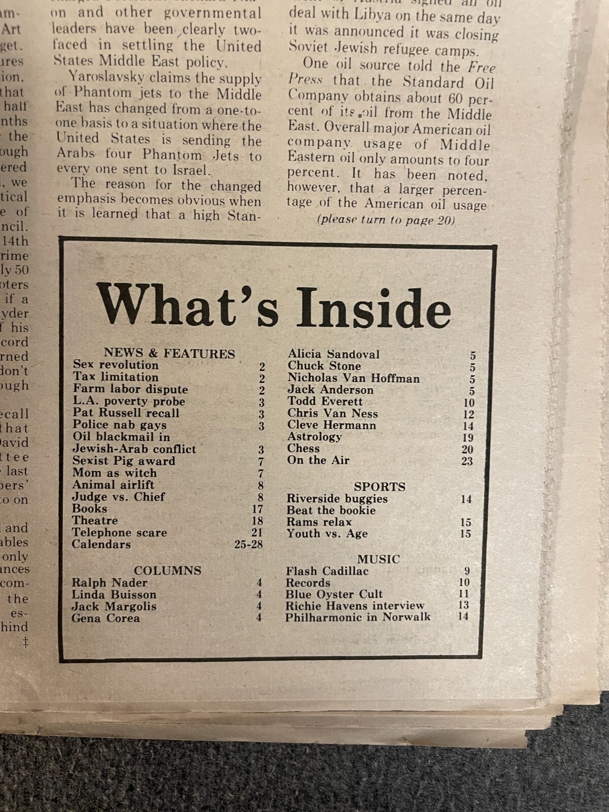Oct 1973 Los Angeles Free Press Newspaper Iggy Pop & the Stooges John Prine BOC
