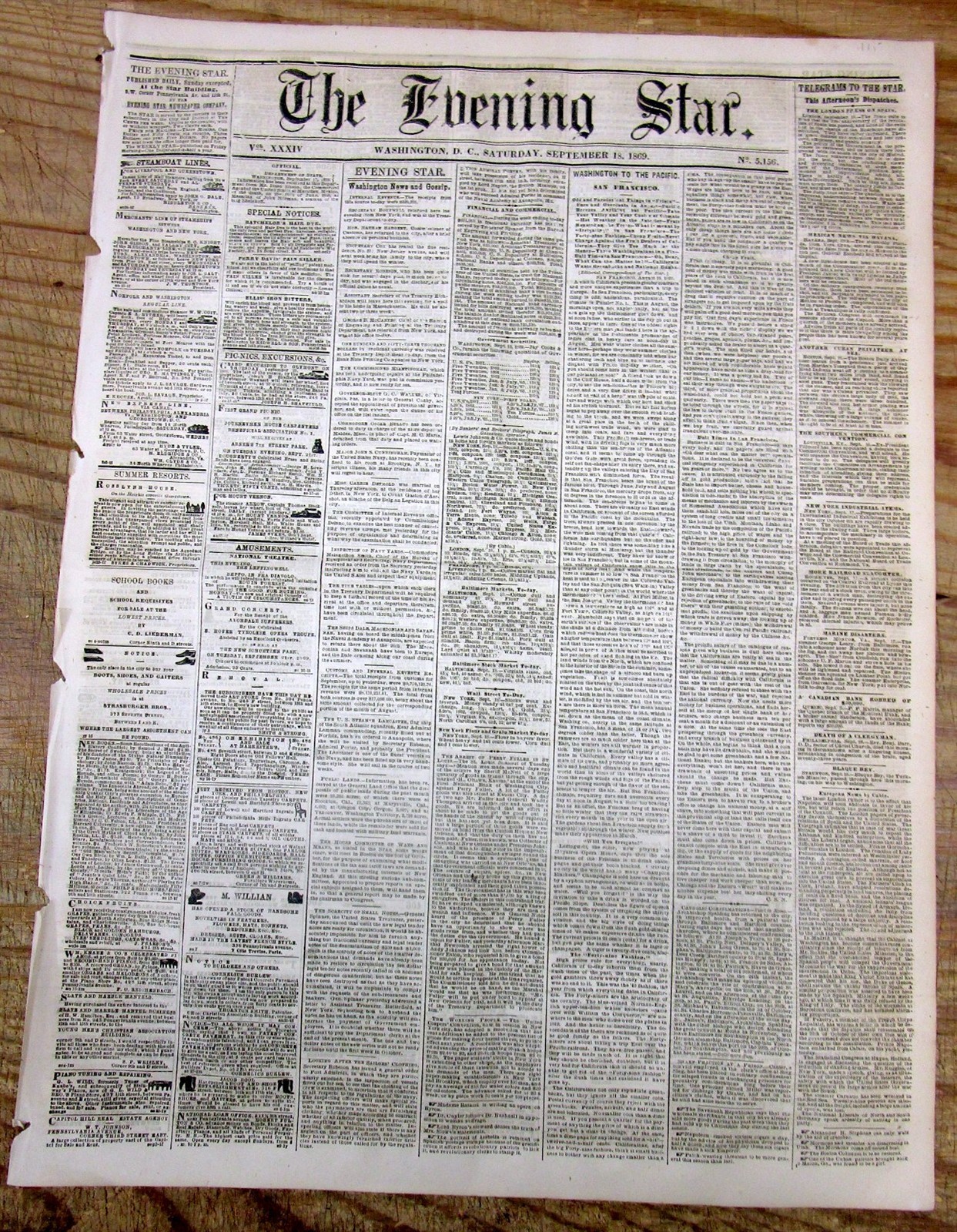 1869 newspaper DETAILED early DESCRIPTION of SAN FRANCISCO California 155 yr ago