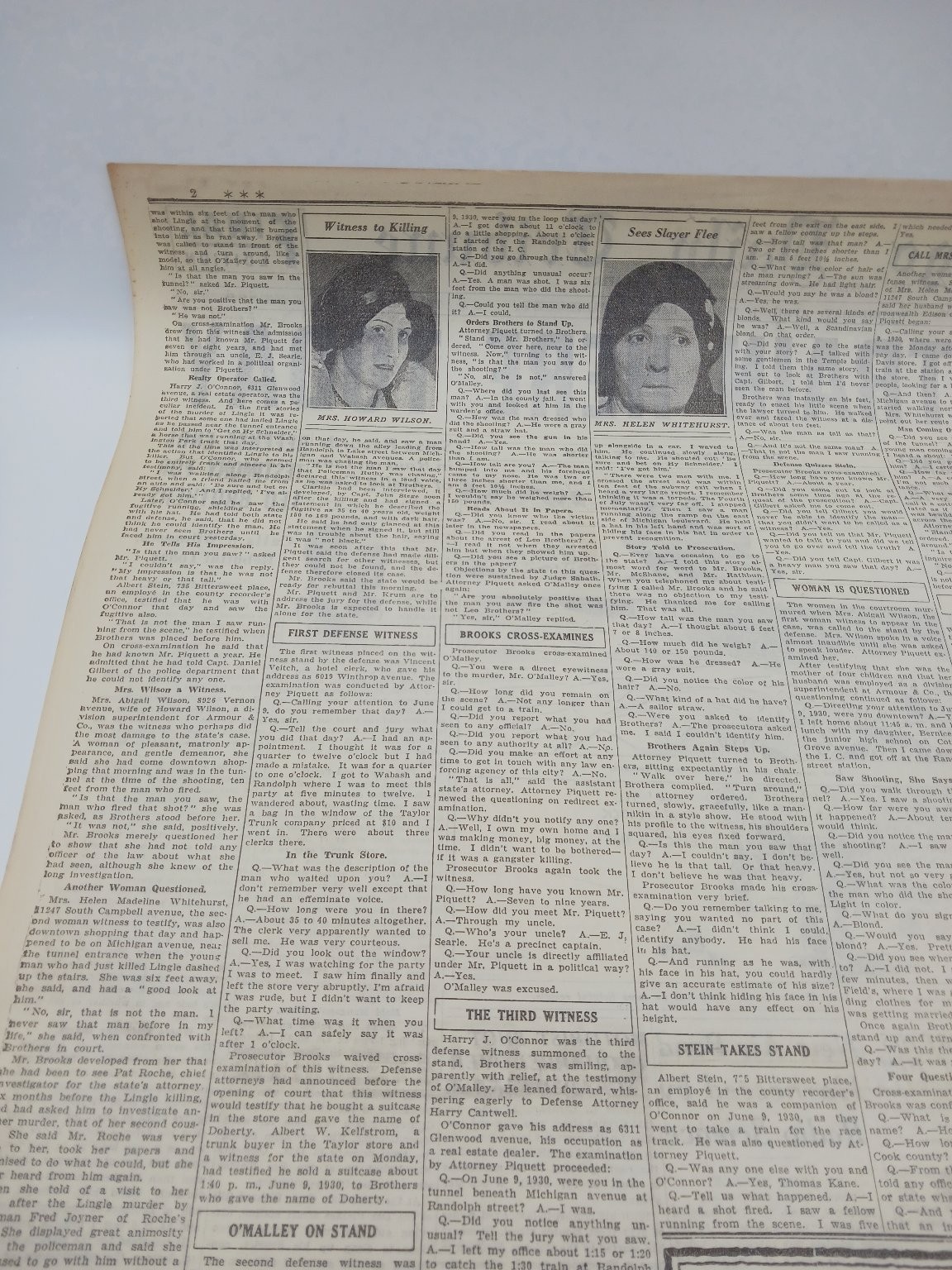 1931 Knute Rockne Dies Plane Crash Tribute Chicago Newspaper Page Aiello Gang