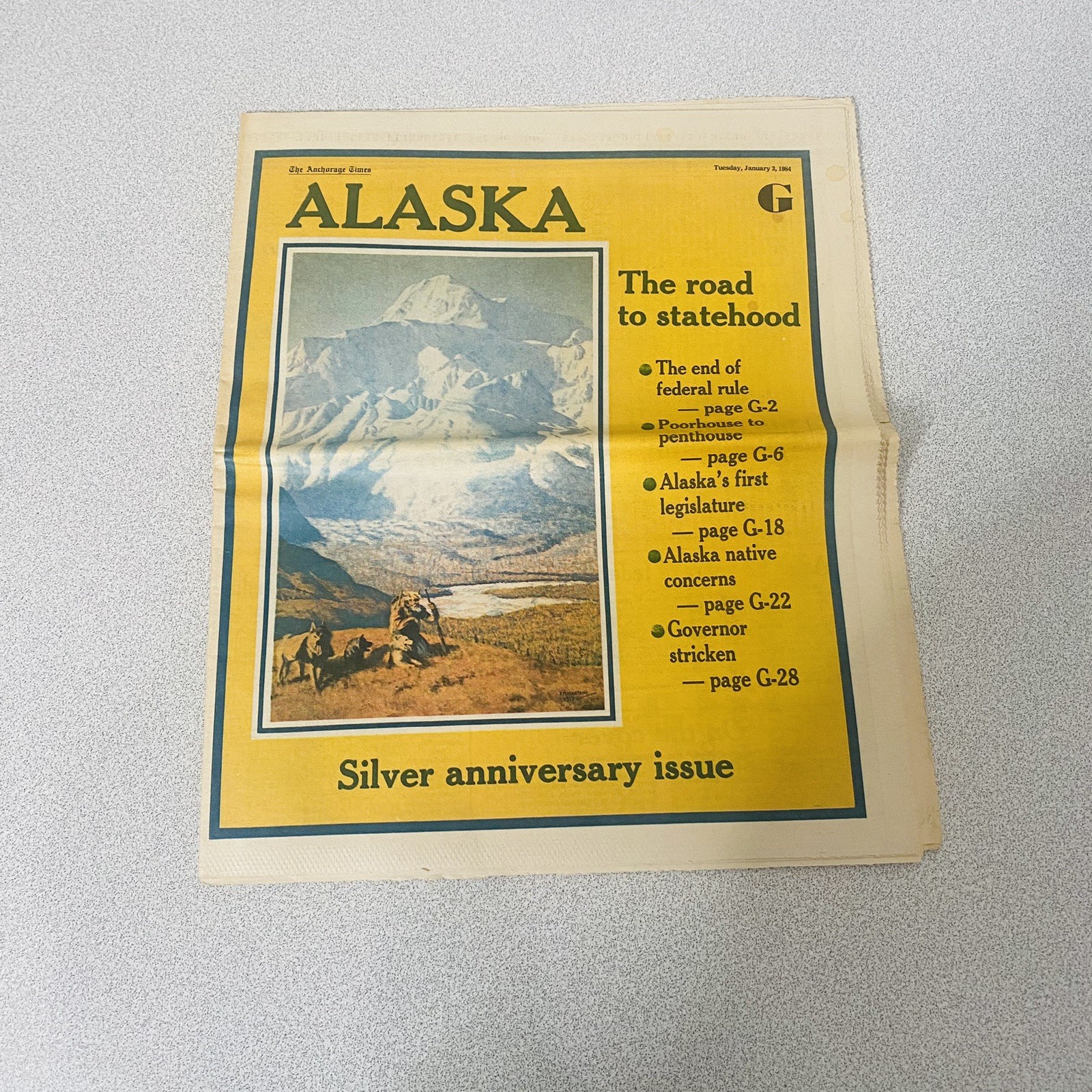 The Anchorage Times Alaska Newspaper Jan 1984 THE ROAD TO STATEHOOD Vtg