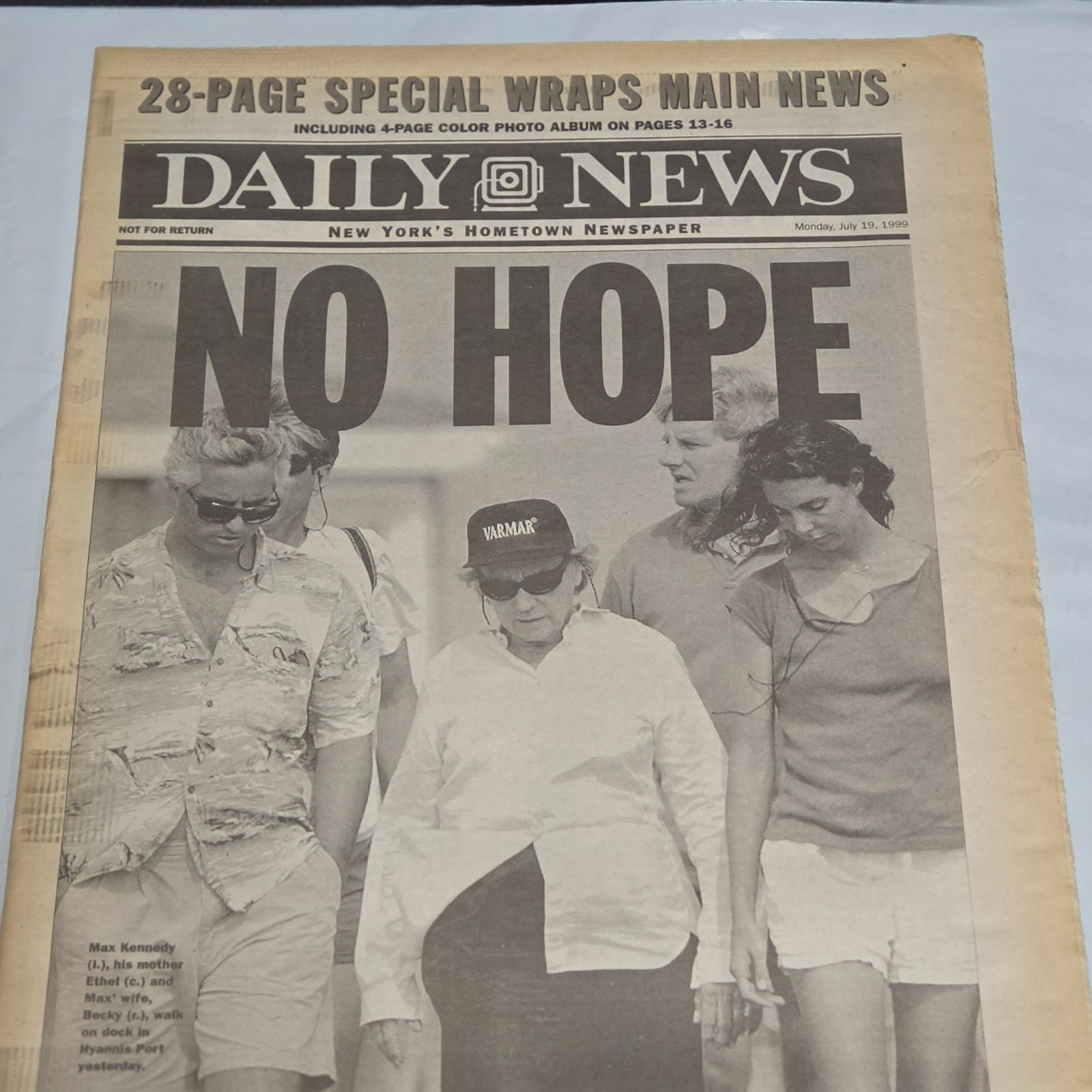 Daily News July 19 1999 JFK Jr Plane Crash No Hope Newspaper Special Edition