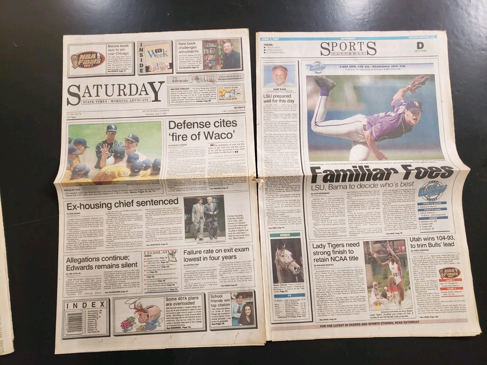 LSU Tigers 1997 Baseball College World Series CWS The Advocate Newspapers