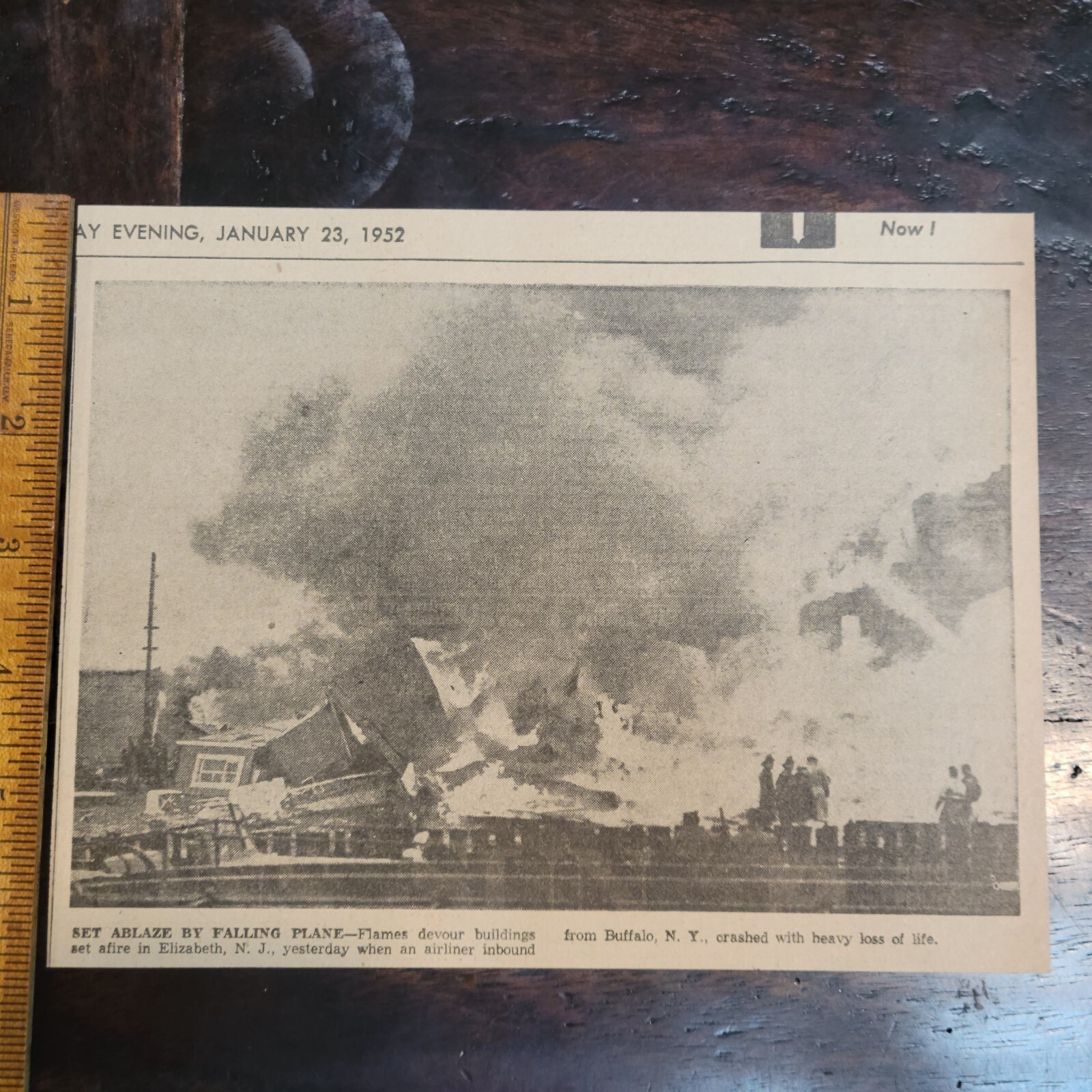 1952 Elizabeth NJ Amerian Airlines Plane Crash Newspaper Clipping