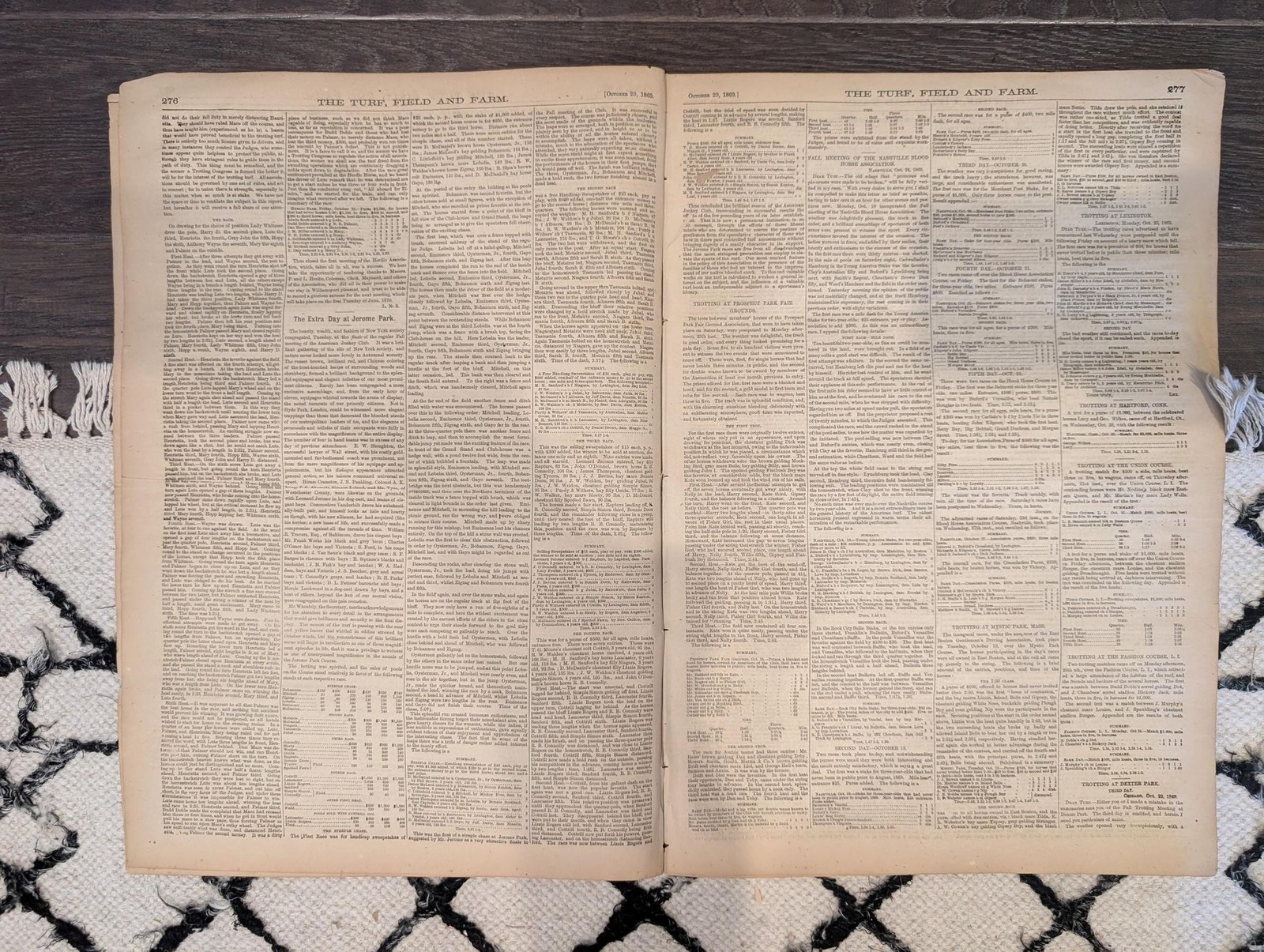 1869 Turf Field and Farm — Jerome Park Races, Guelph Canada, Chess, Baseball