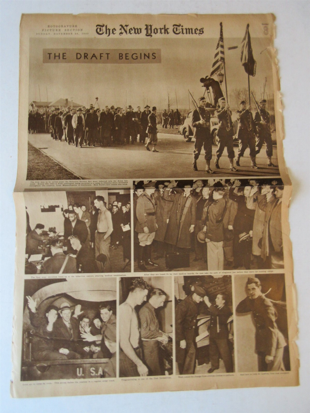 New York Times Nov 24, 1940 Draft begins, MET Opera, Fashion, Skating
