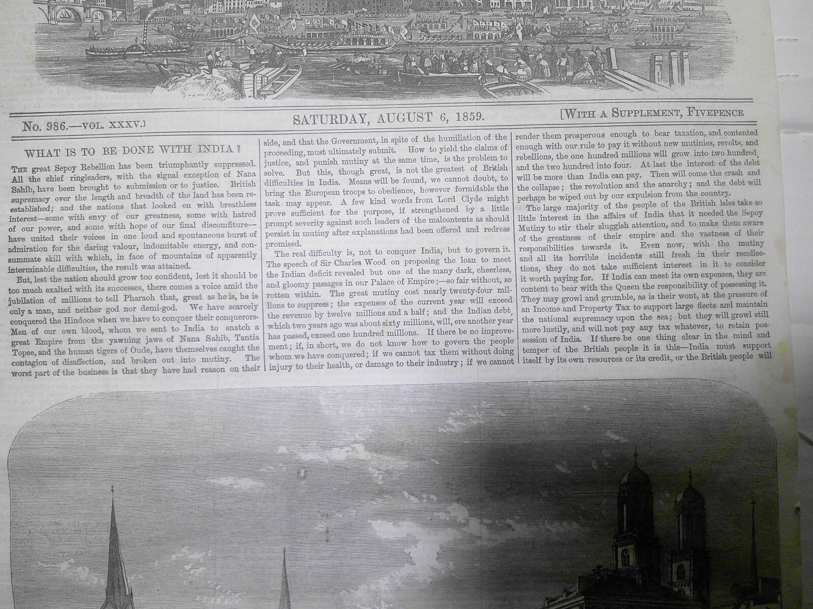 Illustrated London News, August 6, 1859. Peace Conference, Zurich; General Vinoy