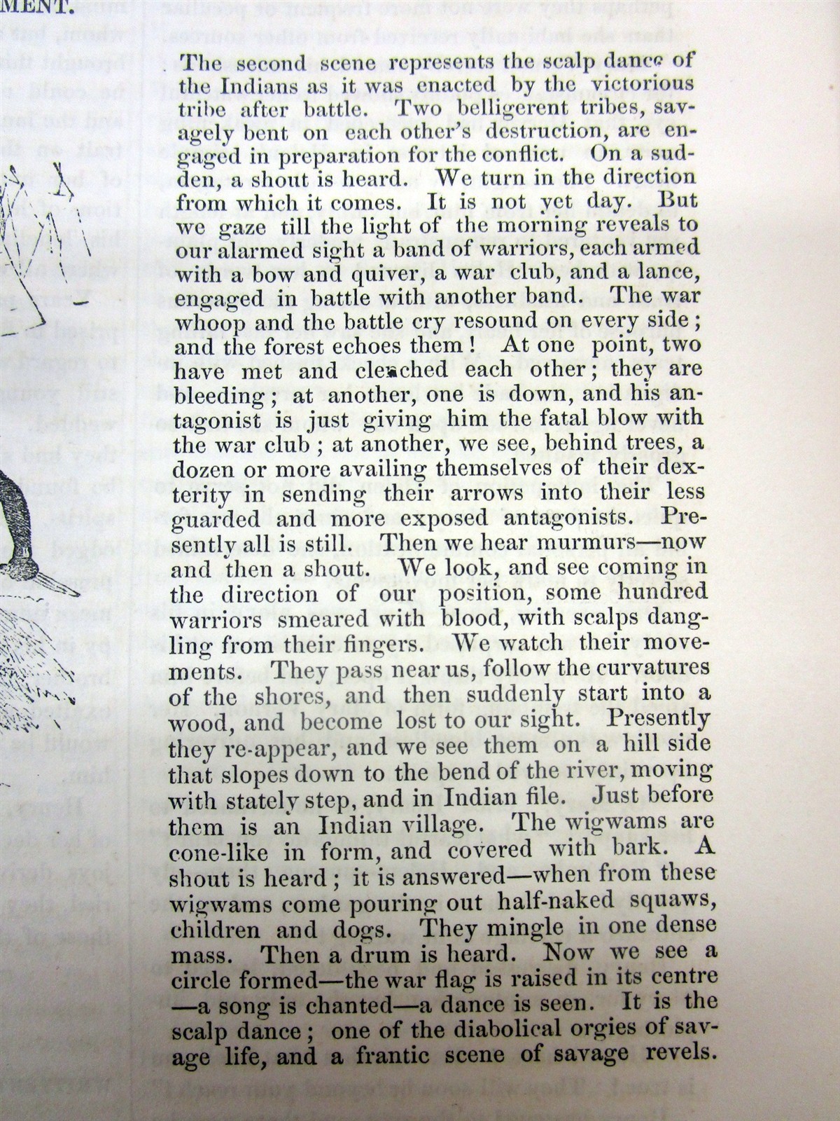 1852 Illustr newspaper w NATIVE AMERICAN INDIAN engravs POCAHONTAS / SCALP DANCE