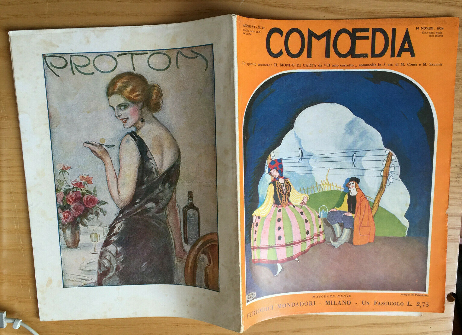 MONDADORI COMEDY PERIODICO COMEDY AND THEATRE LIFE NO. 21 1924 NASALLI ROCCA
