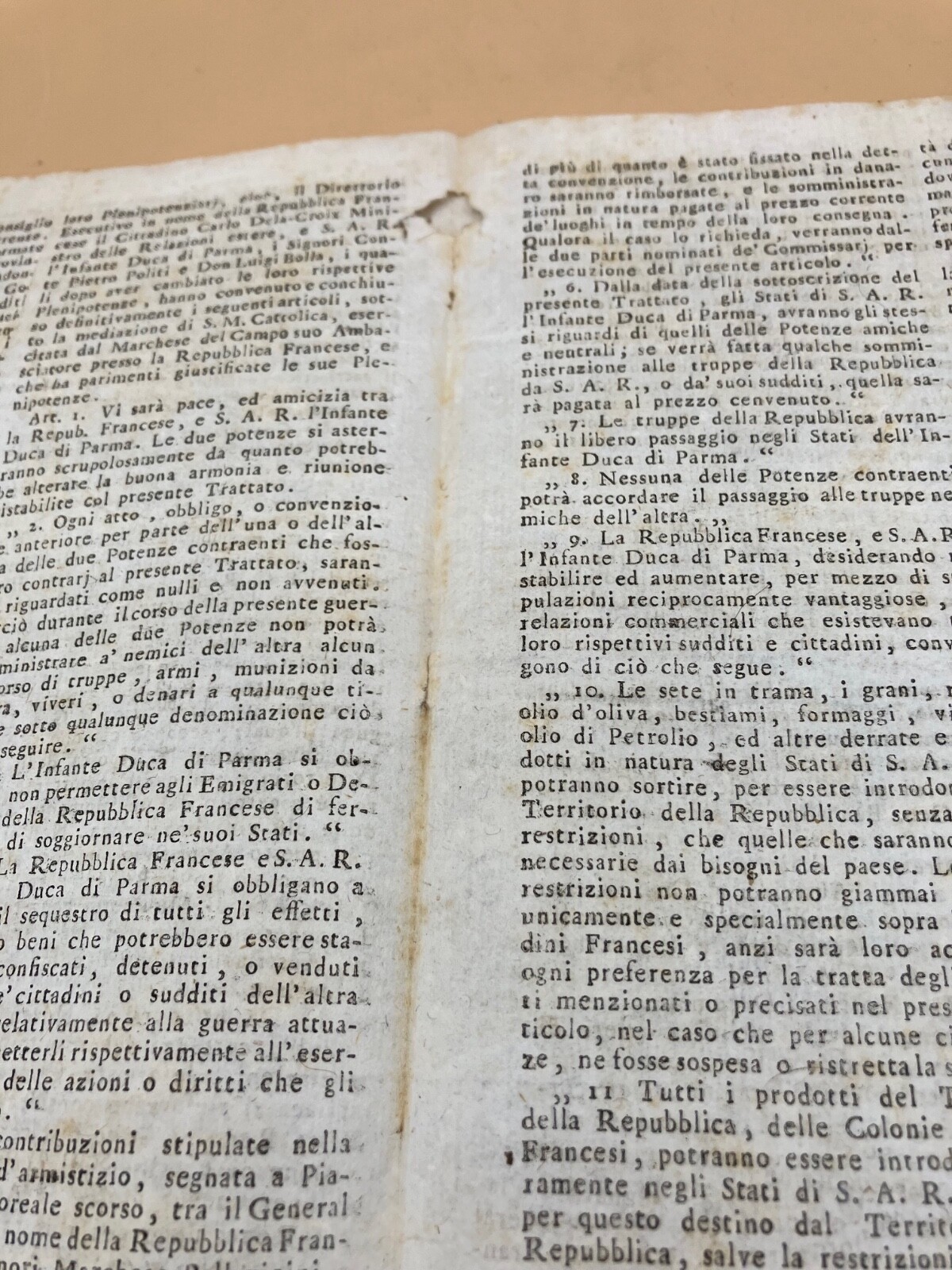 1796 Original Newspaper “Notizie dal Mondo” w/ article on the Directory