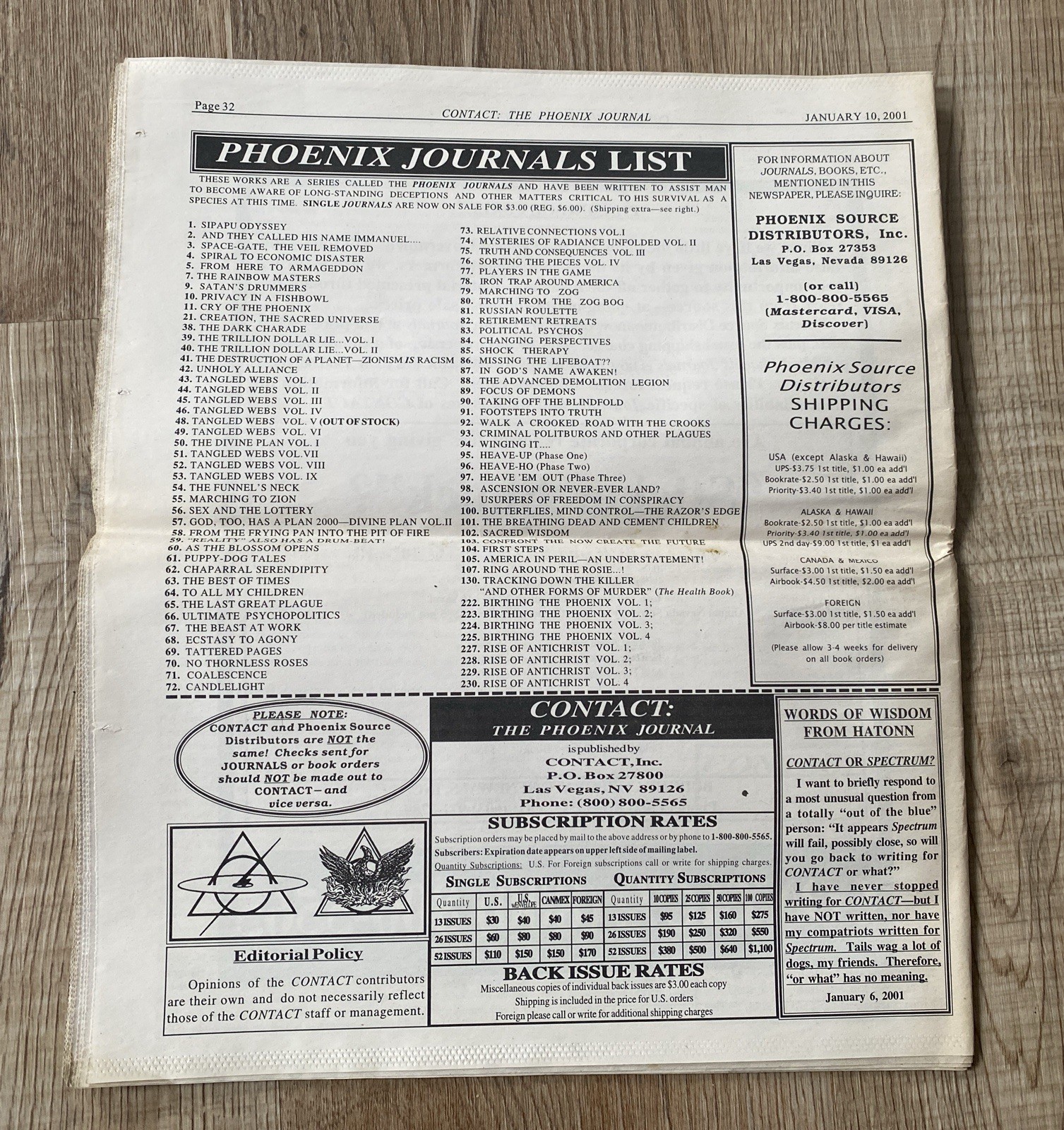 Vtg Conspiracy Newspaper Alternative Theory Contact The Phoenix Journal