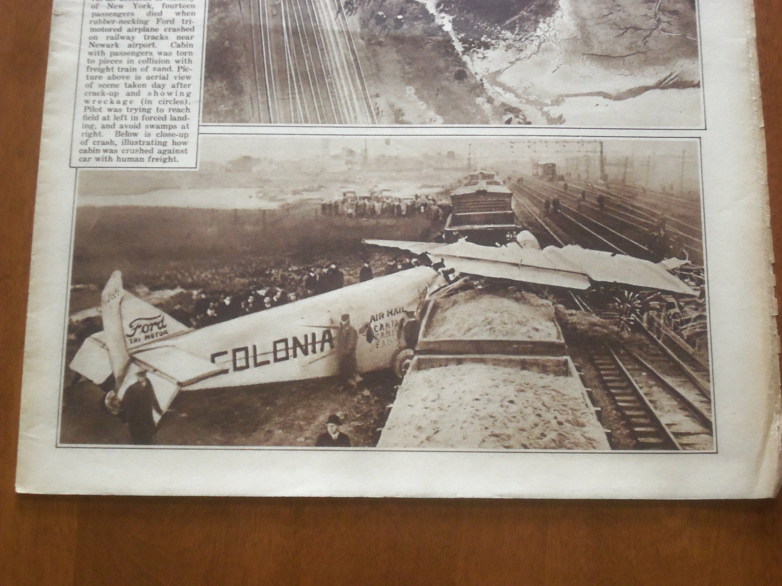1929 MAR 24 NEW YORK SUNDAY NEWS ROTO SECTION -FORD TRIMOTOR PLANE CRASH-NP 5014