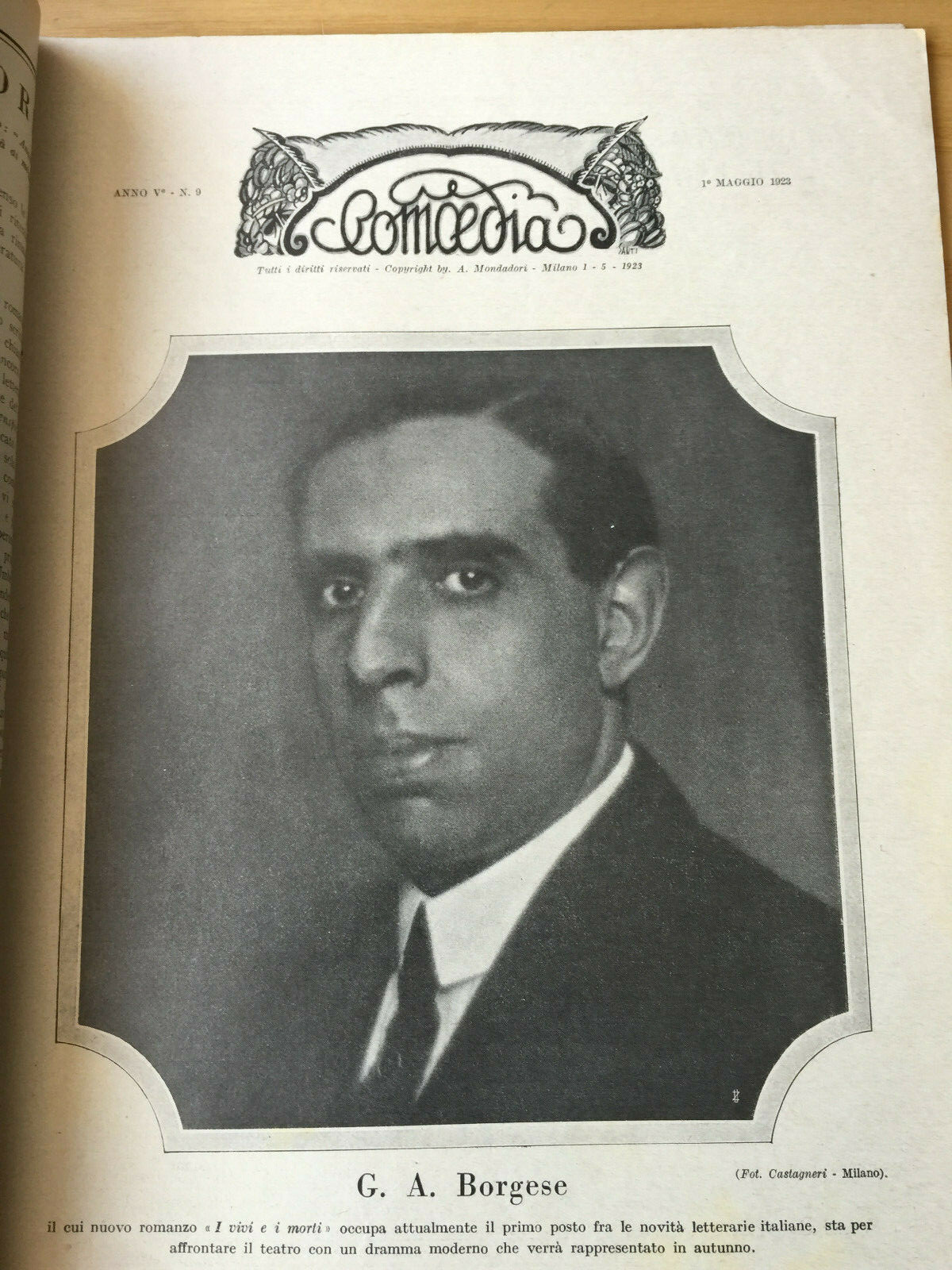 MONDADORI COMEDIA PERIODICO COMEDIA E VITA THEATRALE N° 9 1923 MARIA CARMI 2/19