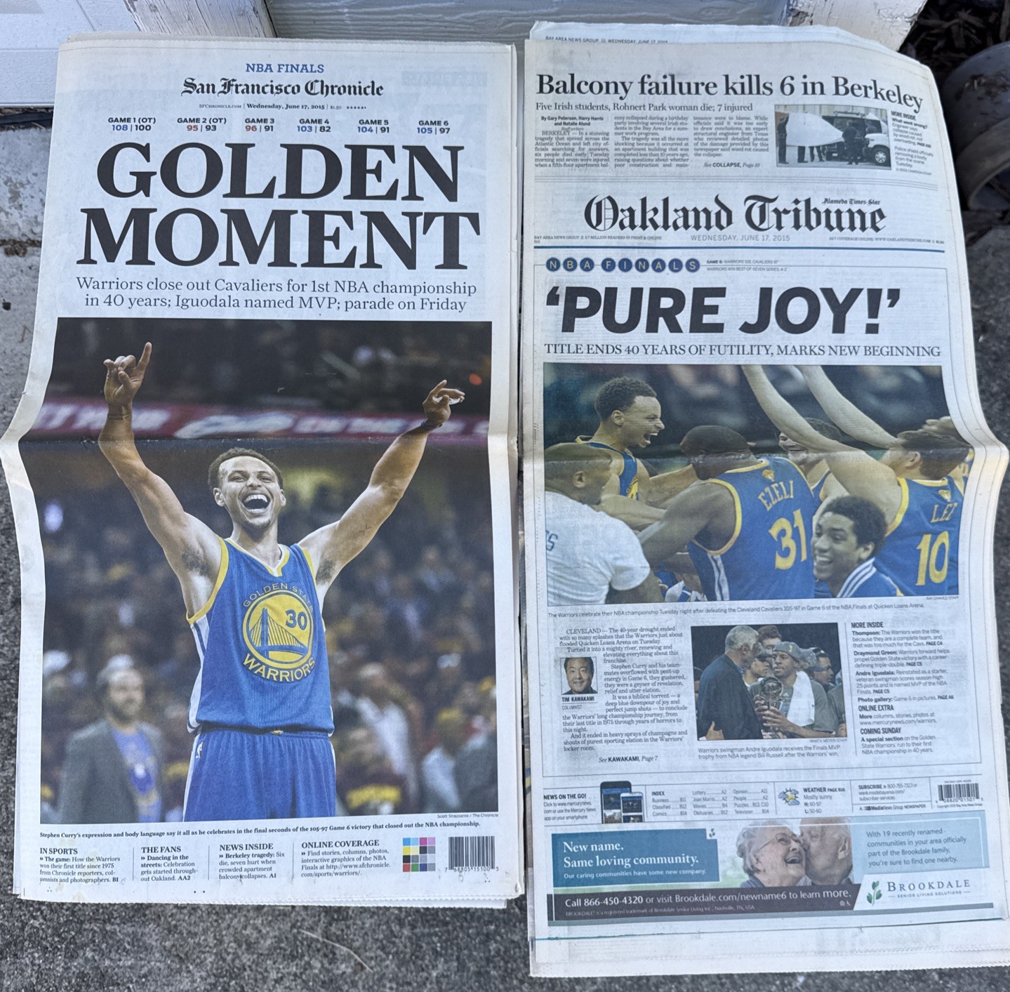 San Francisco Chronicle June 17 2015 Golden State Warriors Stephen Curry Finals