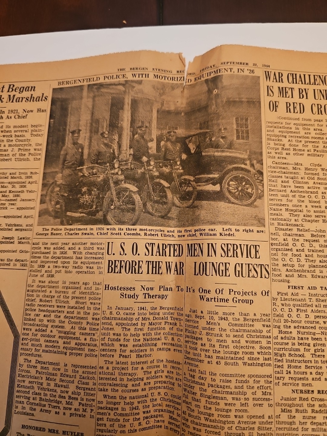 Lot Of 4 BERGEN EVENING RECORD NEWSPAPERS 1944, 49, 50 WW2