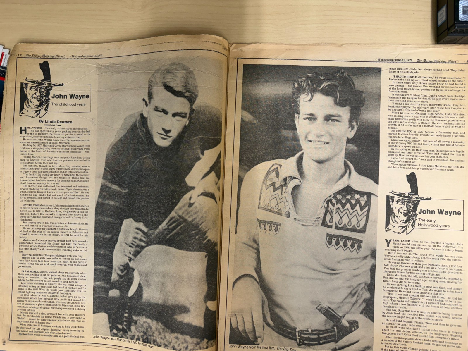 The Dallas Morning News June 13, 1979 Tribute to John Wayne section “The Duke”