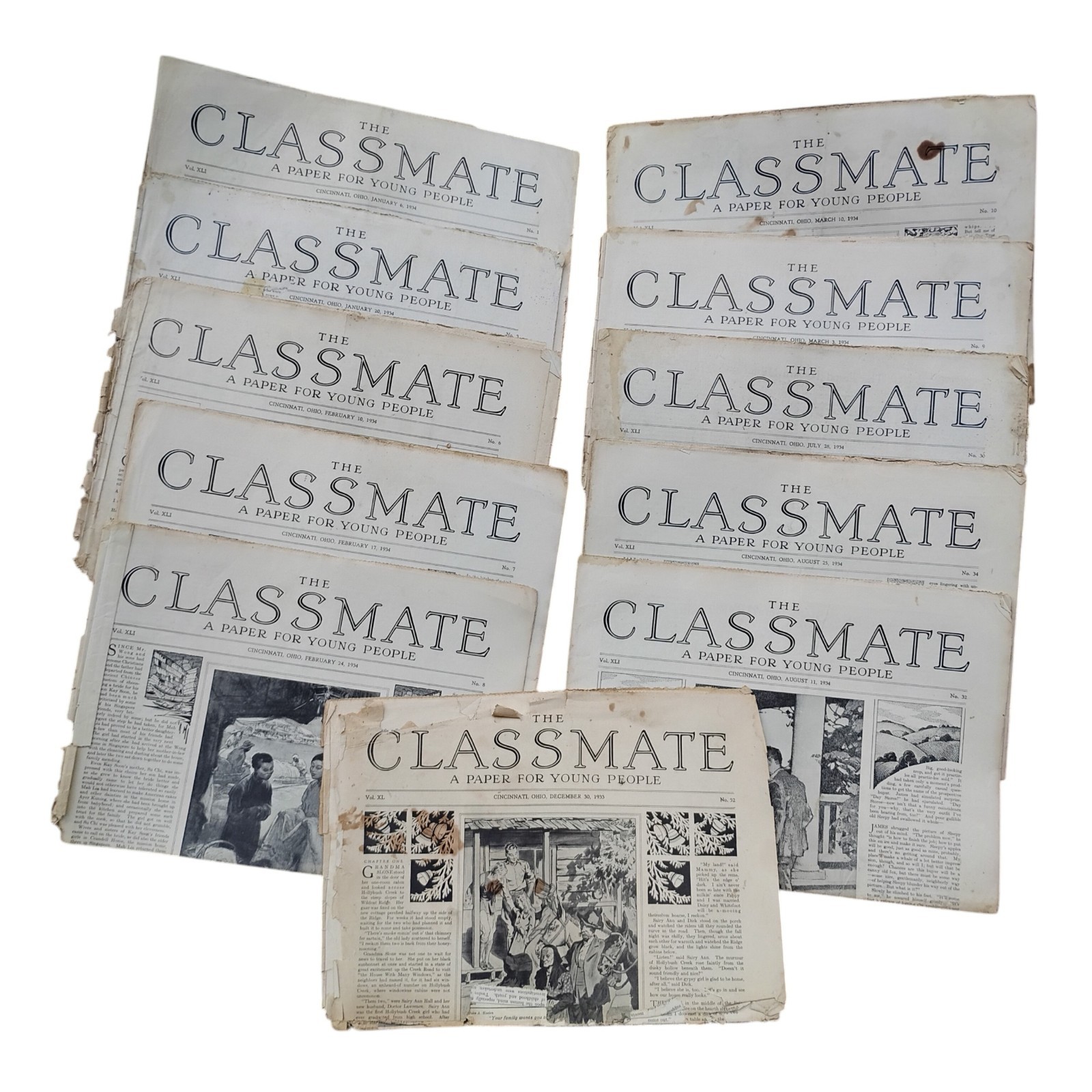 1933-34 Lot of 11 The Classmate A Paper For Young People Newspaper Cincinnati OH