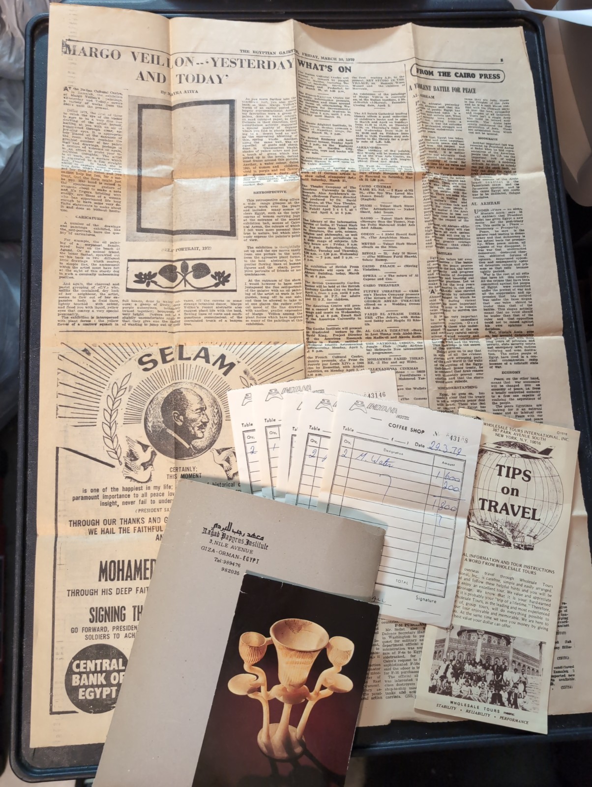 Egyptian Gazette Newspaper March 30, 1979 Postcard Collectibles Vtg Trip Lot