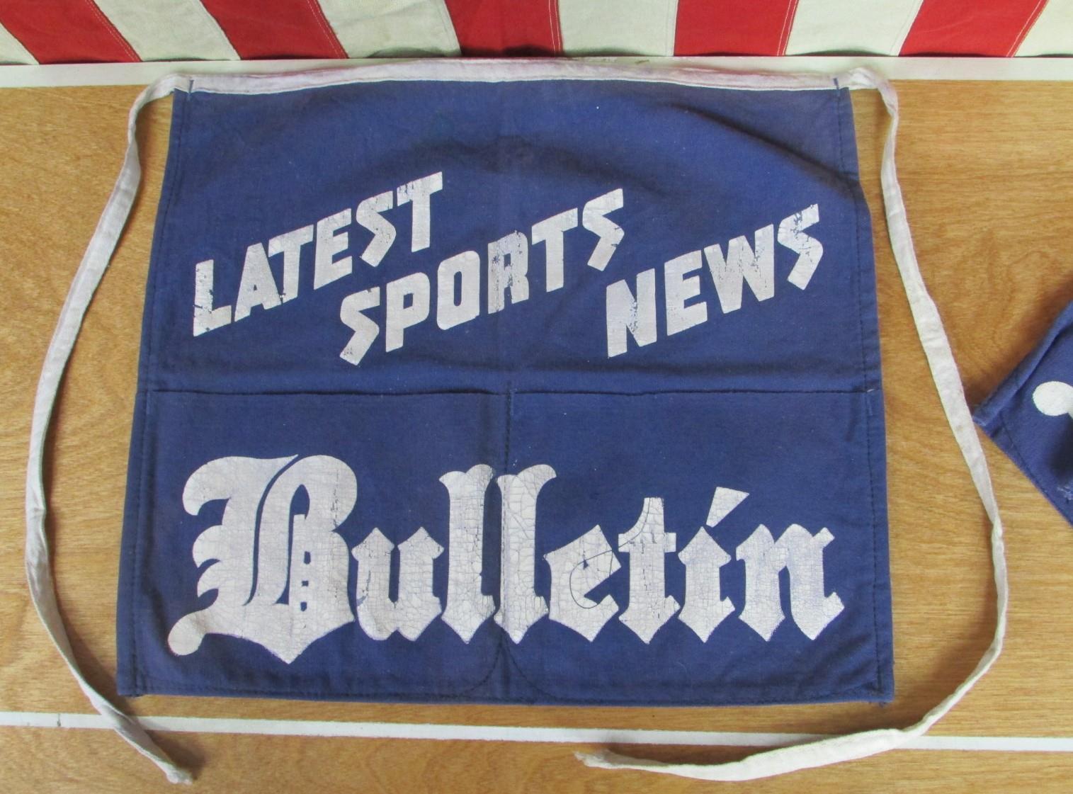 Vintage 1940s Bulletin Sports News Canvas Newspaper Carrier Apron Newsstand 3of3