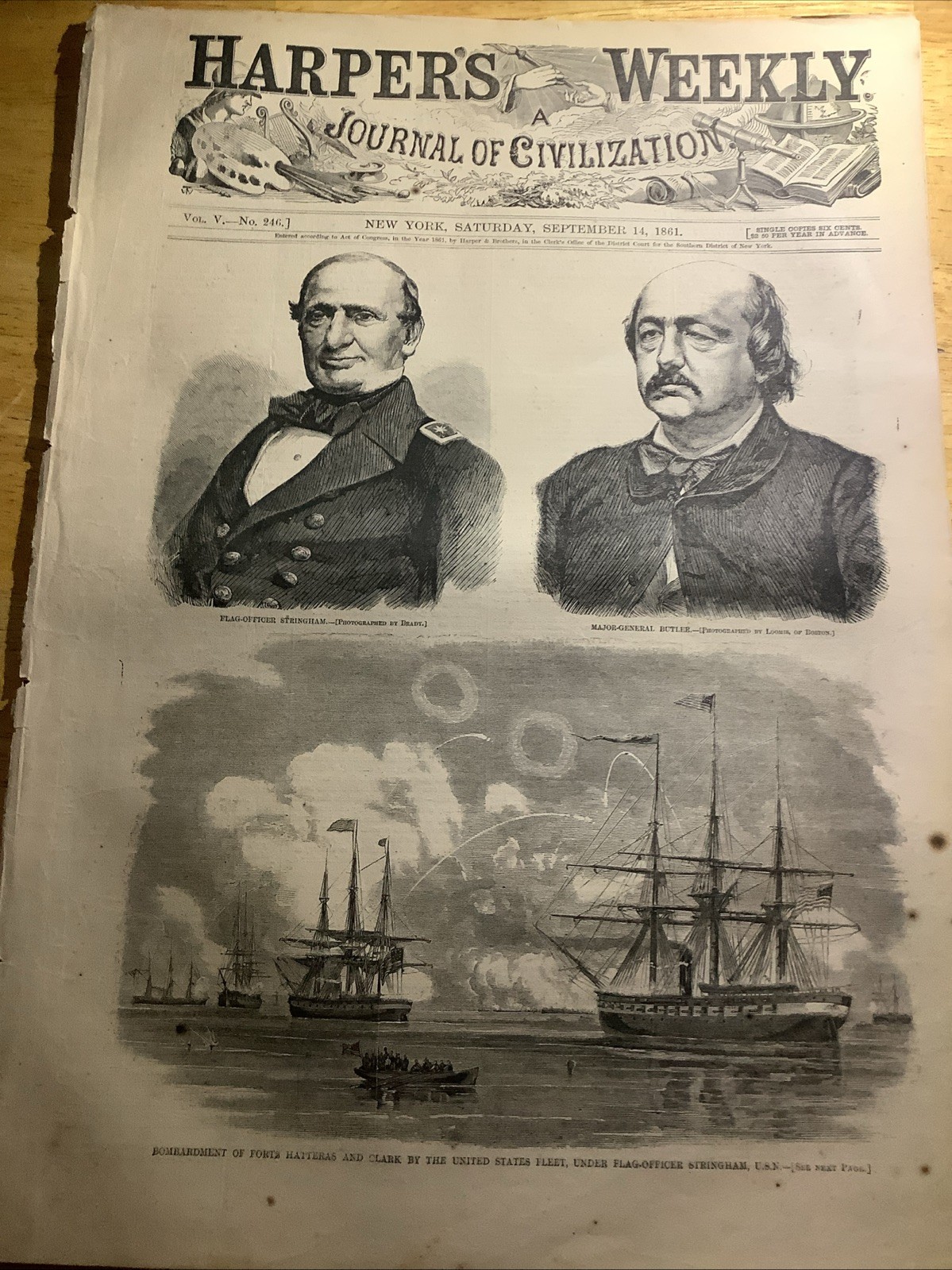1861 HARPERS WEEKLY CIVIL WAR NEWSPAPER ~ GREAT CIVIL WAR PRINTS
