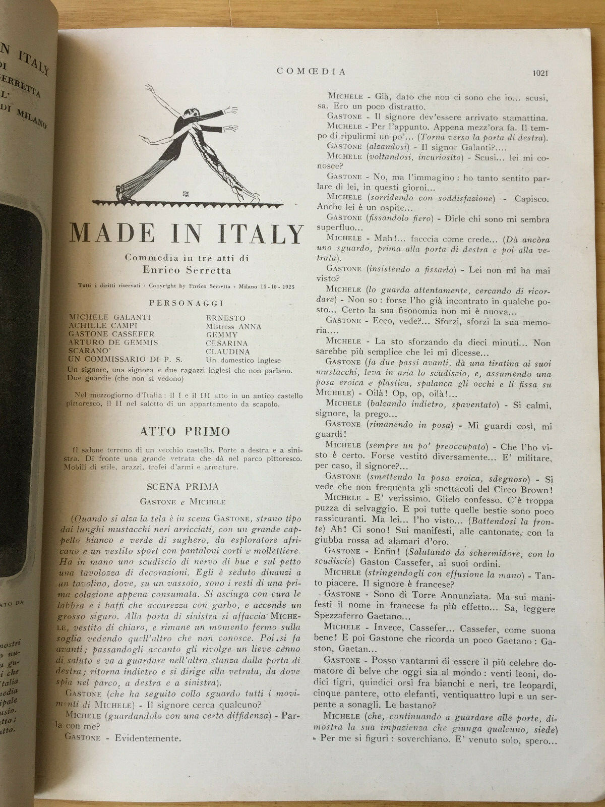 MONDADORI COMEDIA PERIODICO COMEDIA E VITA THEATRALE N° 20 1925 SERRETTA 02/19