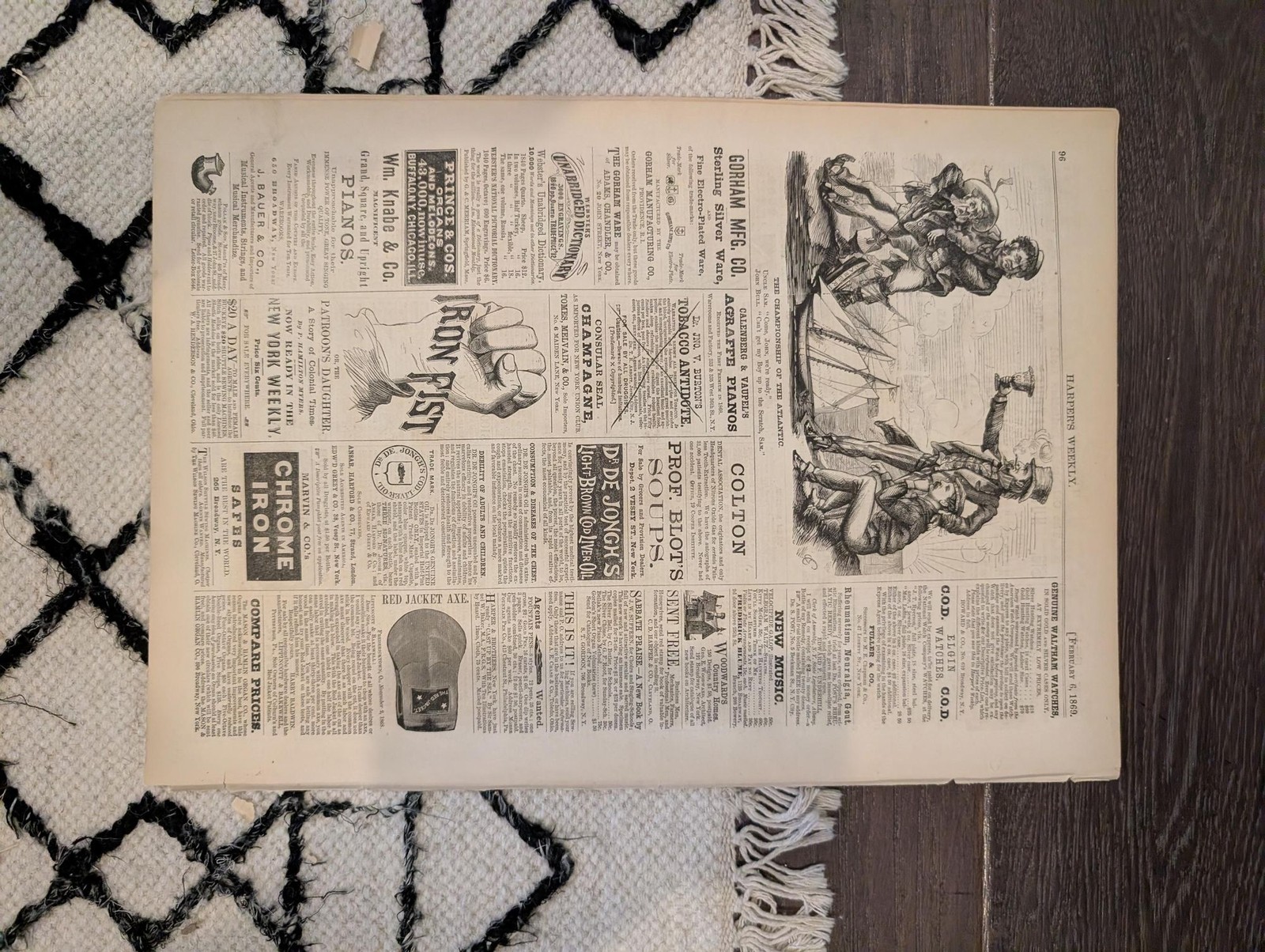 Feb 6 1869 Harpers Weekly, 1st Uncle Sam w Whiskers, National Colored Convention
