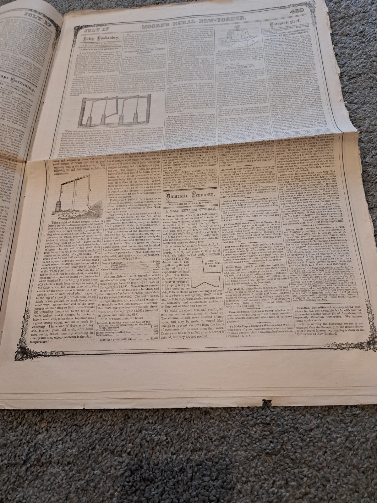 July 17 1869 Moore’s Rural New Yorker Newspaper Agriculture Horticulture
