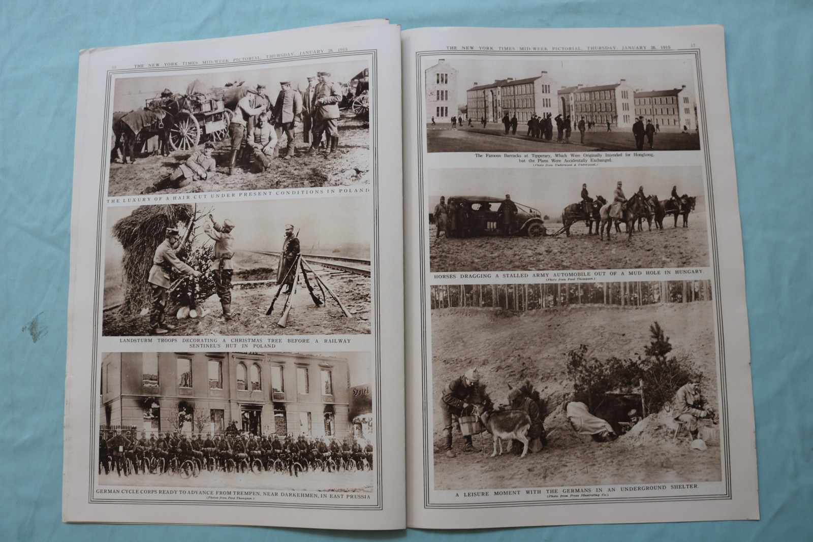 1915 JAN 28 NEW YORK TIMES MID-WEEK PICTORIAL WAR EXTRA- TELEPHONE POLE -NP 9125